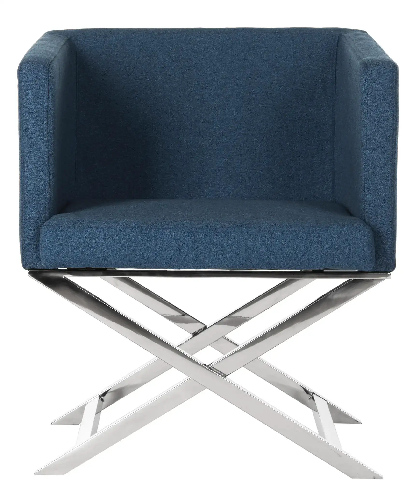 Celine Chair in Navy Blue / Chrome, detail view