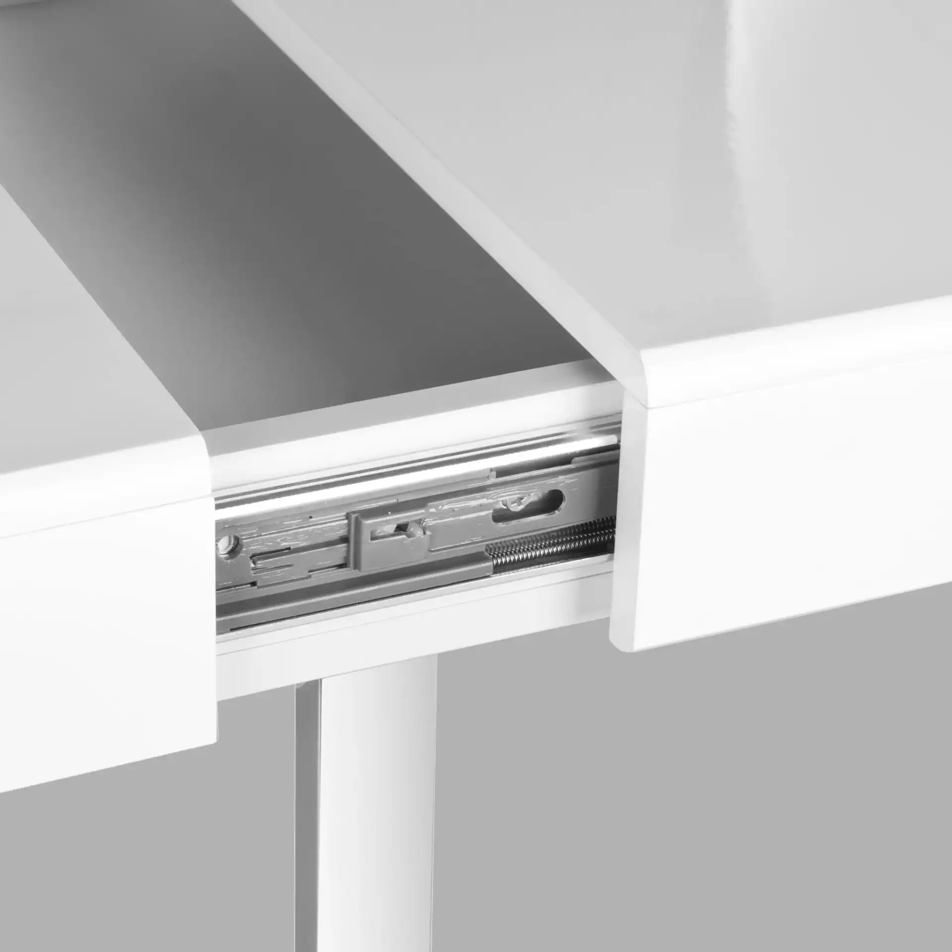 Berkley Desk in White / Chrome in a styled room