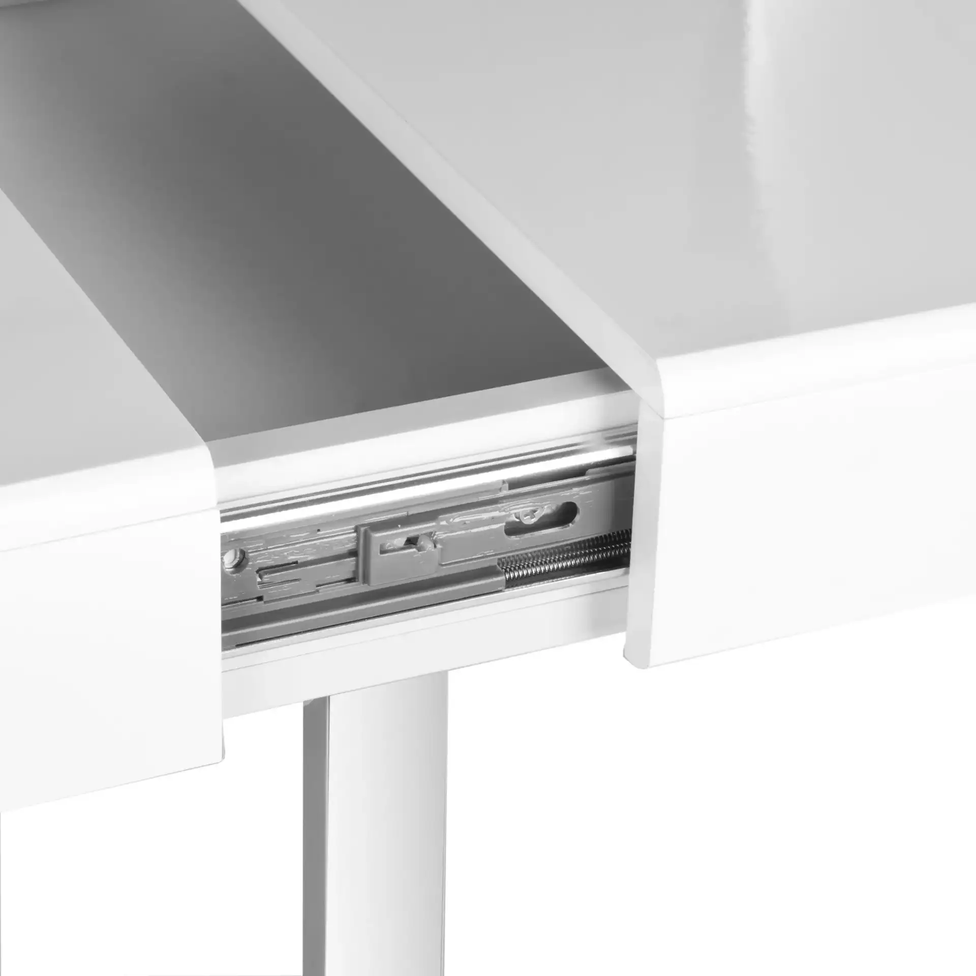 Berkley Desk in White / Chrome in a styled room