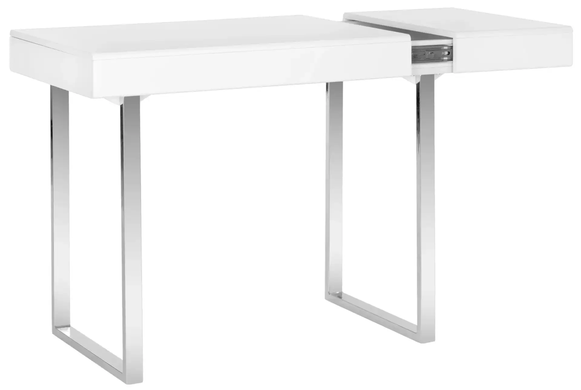 Berkley Desk in White / Chrome, detail view