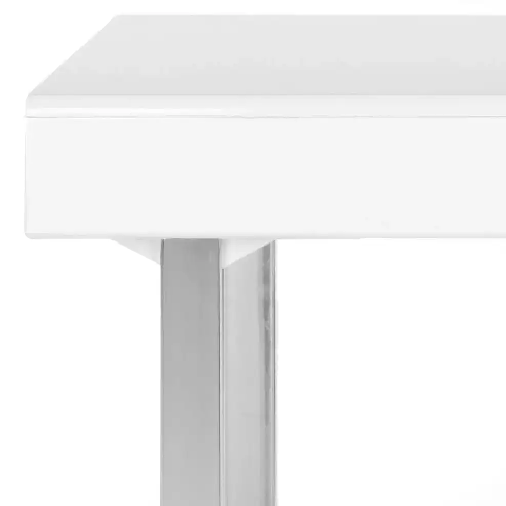 Berkley Desk in White / Chrome, detail view