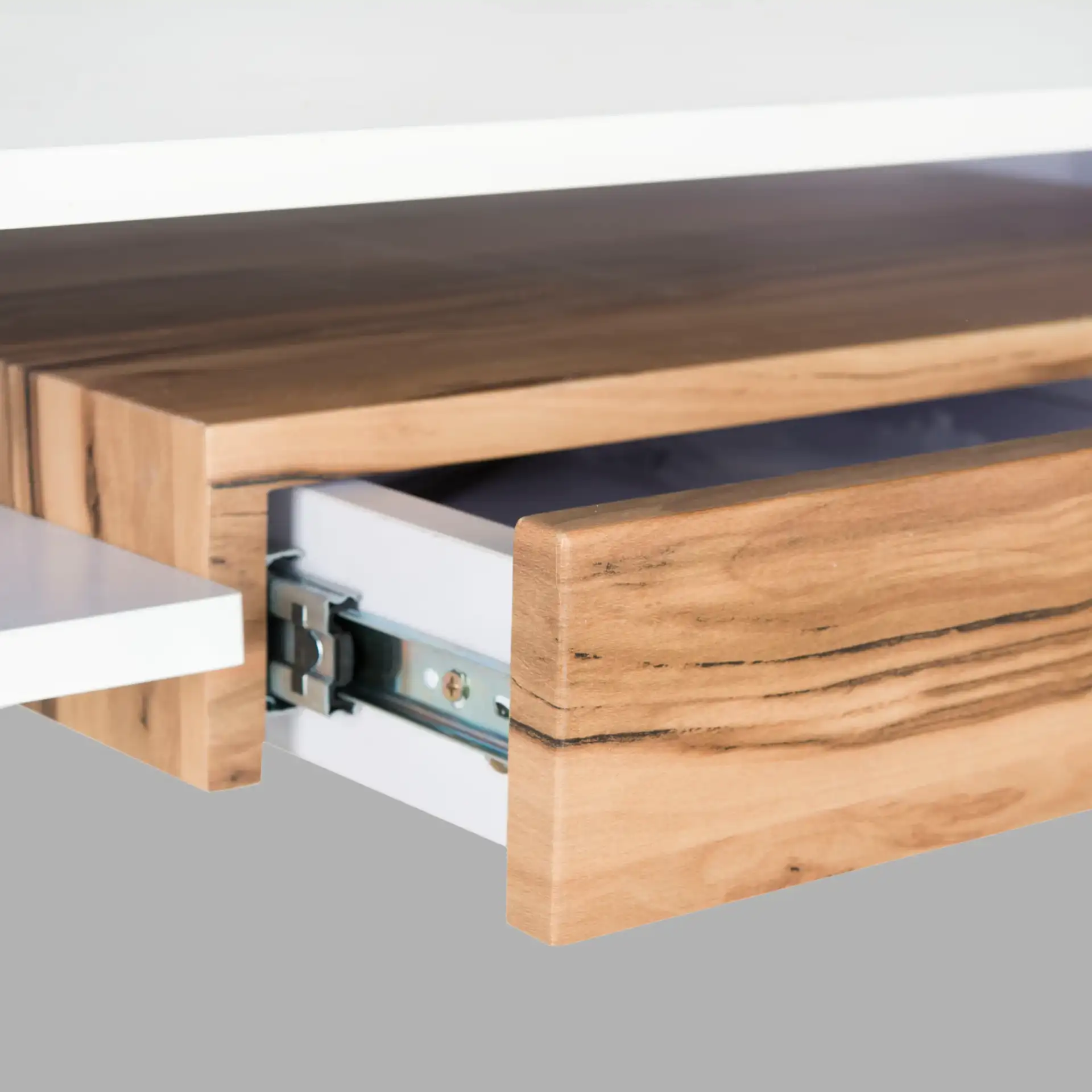 Metropolitan Computer Desk in White / Chrome in a styled room
