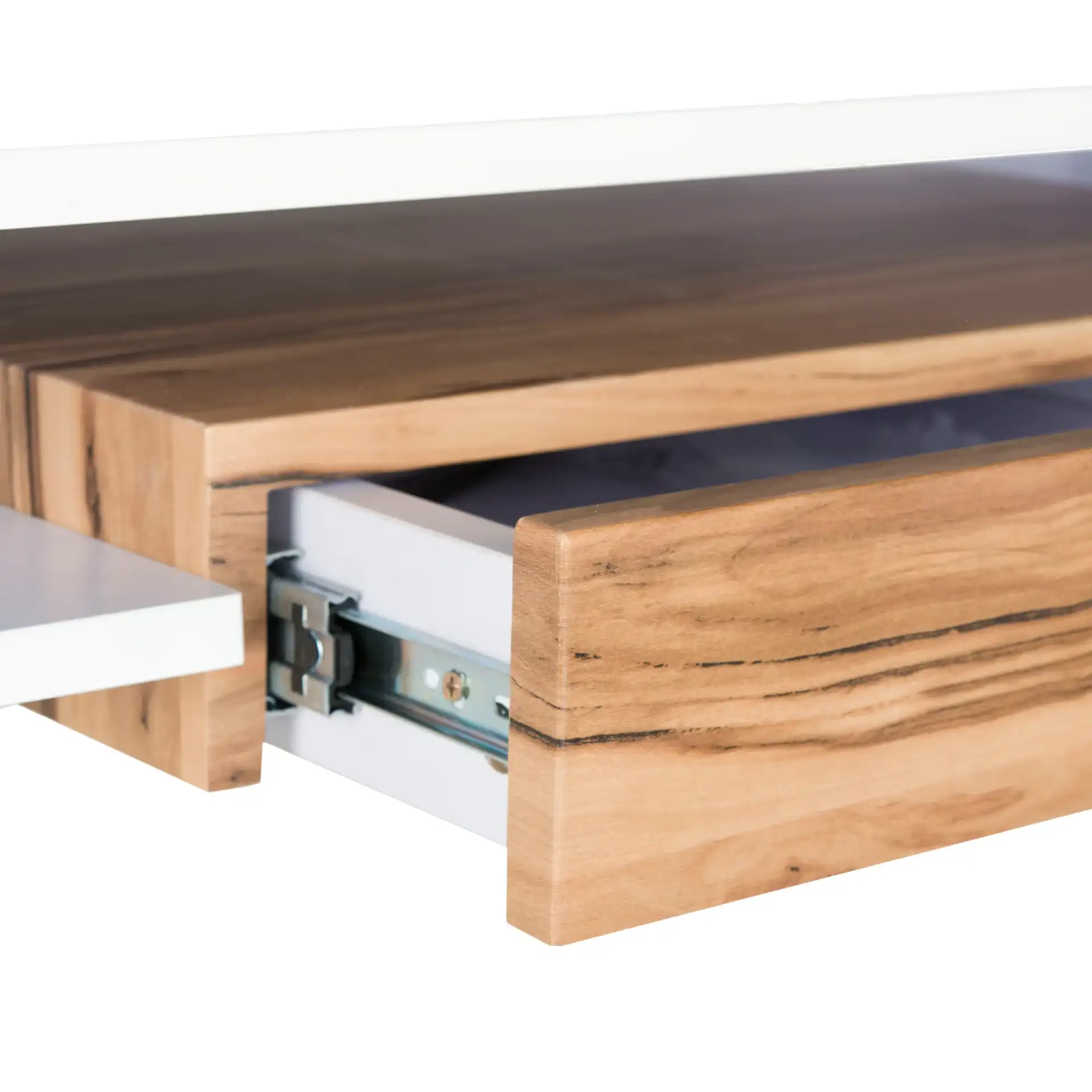 Metropolitan Computer Desk in White / Chrome in a styled room