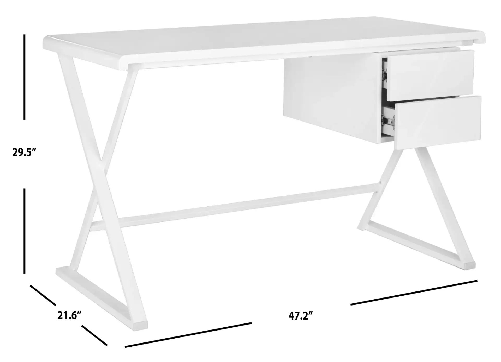 Watkins Desk in White, detail view