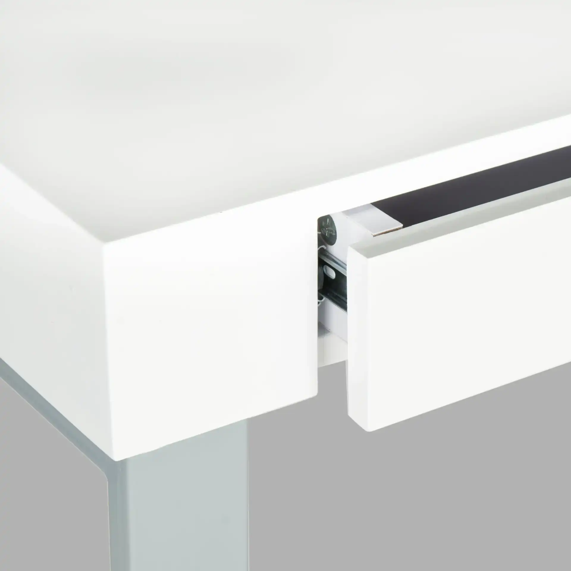 Barton Desk in White / Gray in a styled room