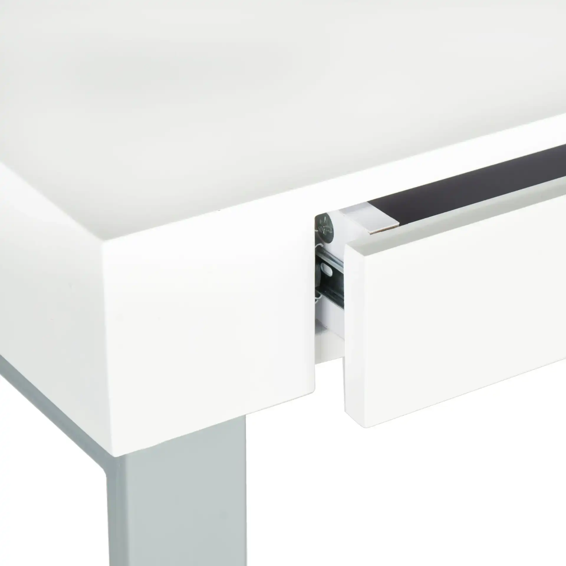 Barton Desk in White / Gray in a styled room