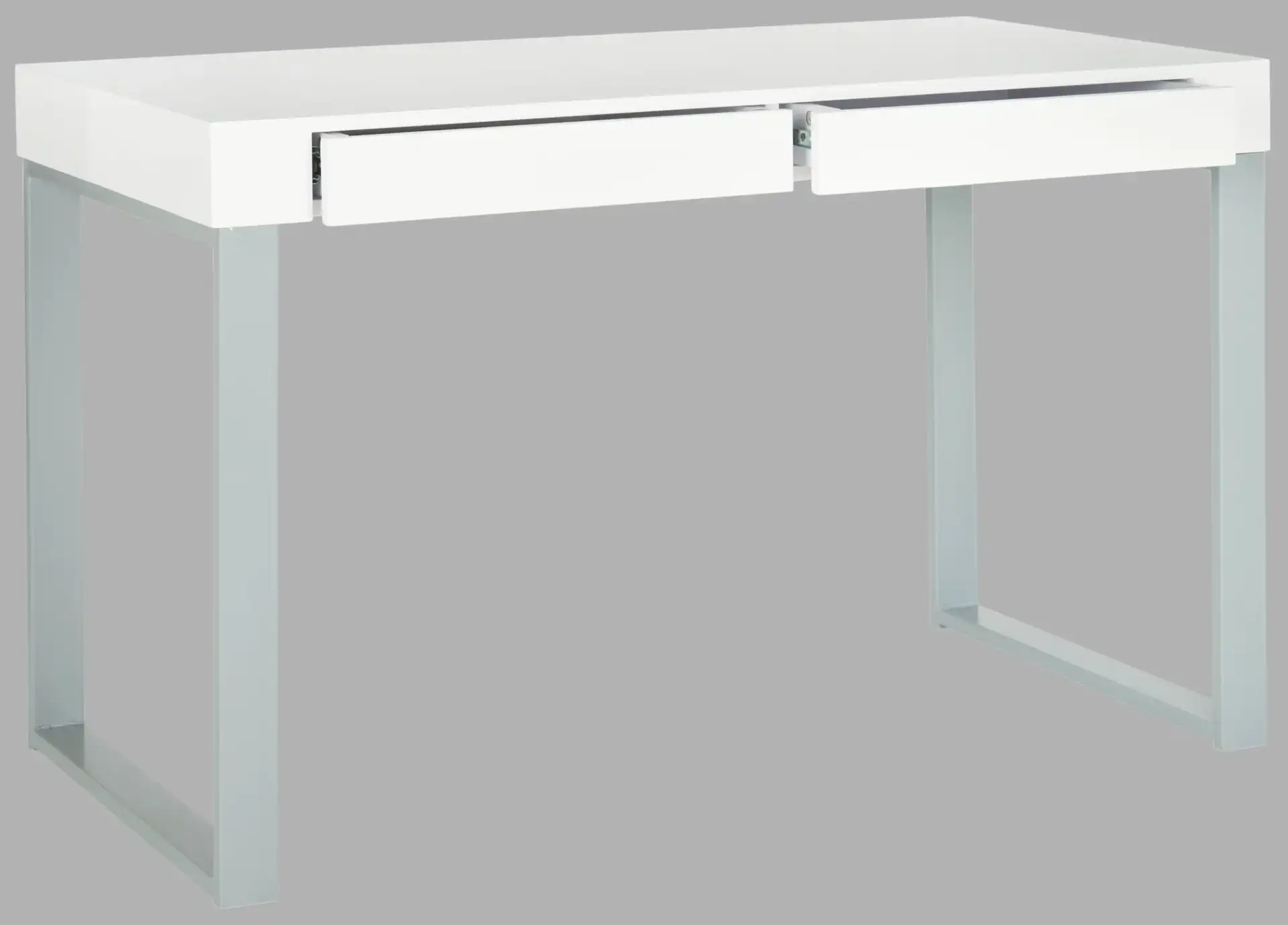 Barton Desk in White / Gray