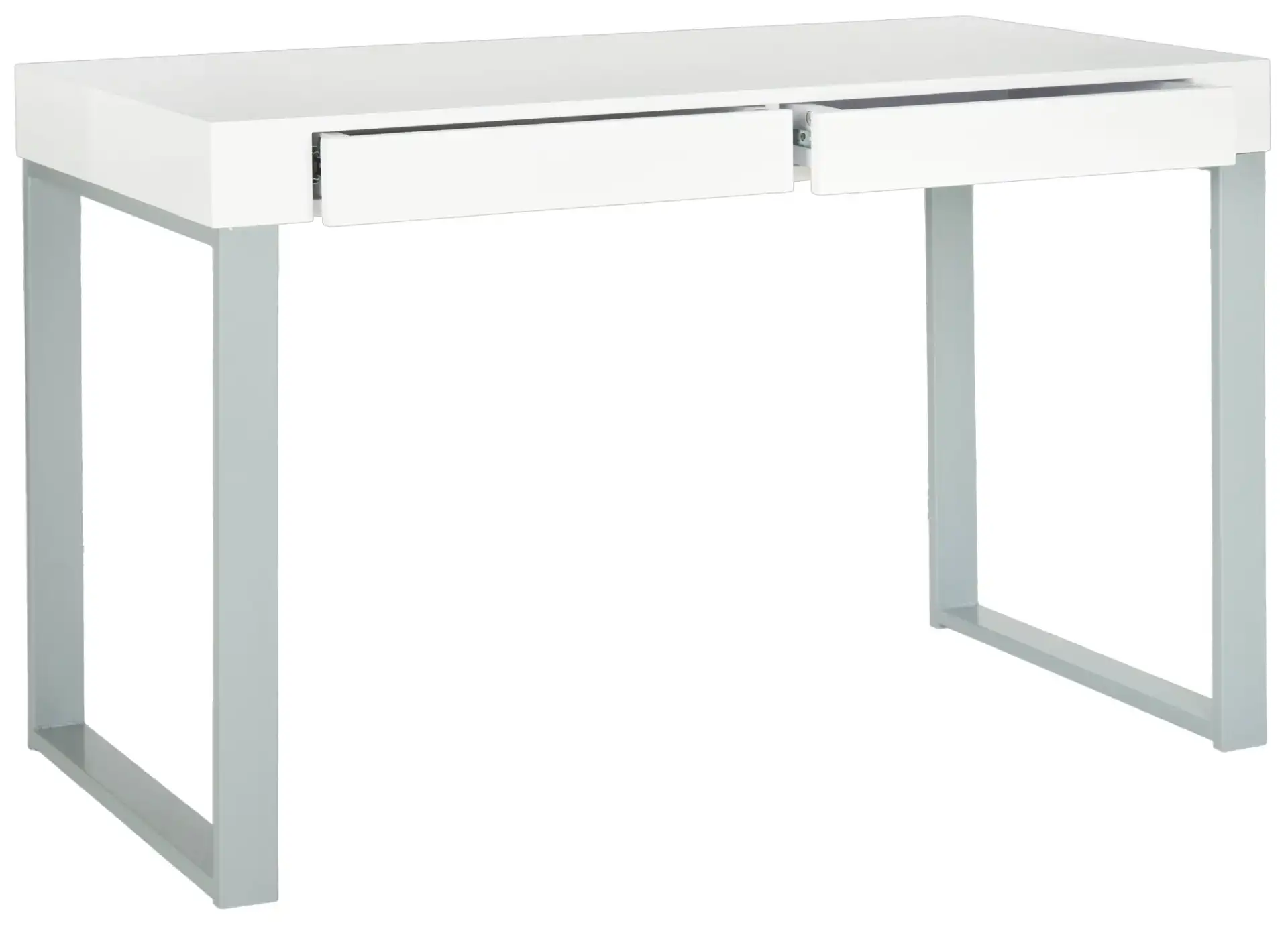 Barton Desk in White / Gray, detail view