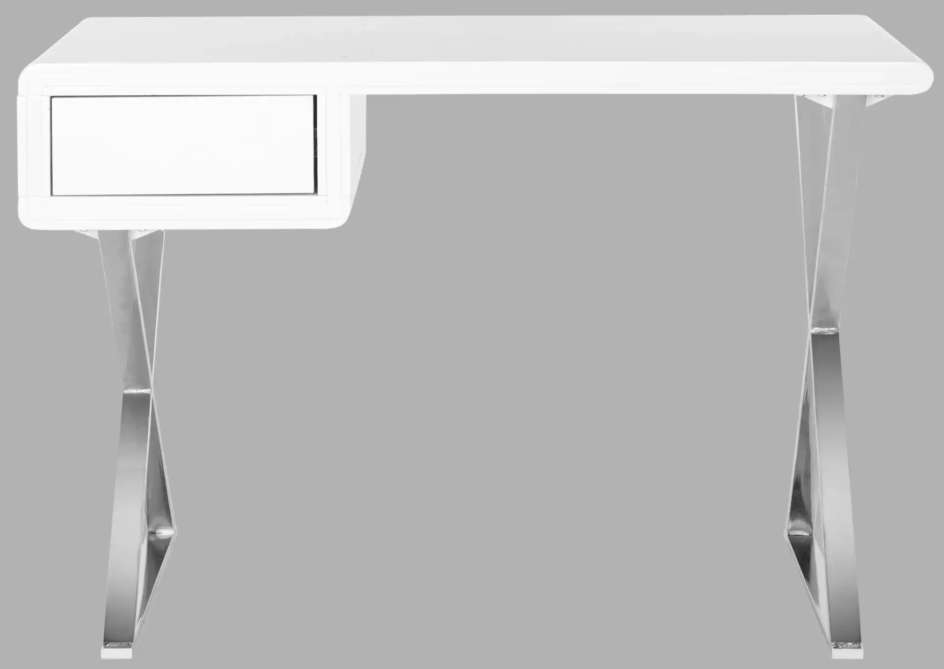 Hanover Desk in White / Chrome, detail view