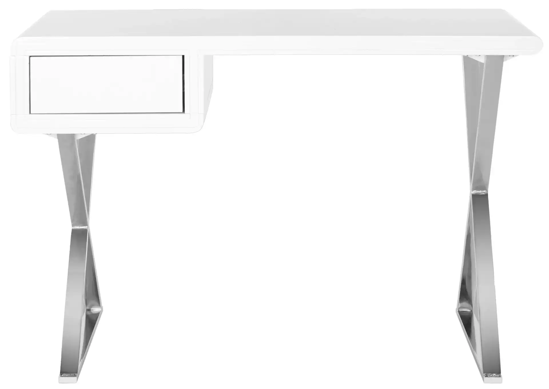 Hanover Desk in White / Chrome, detail view