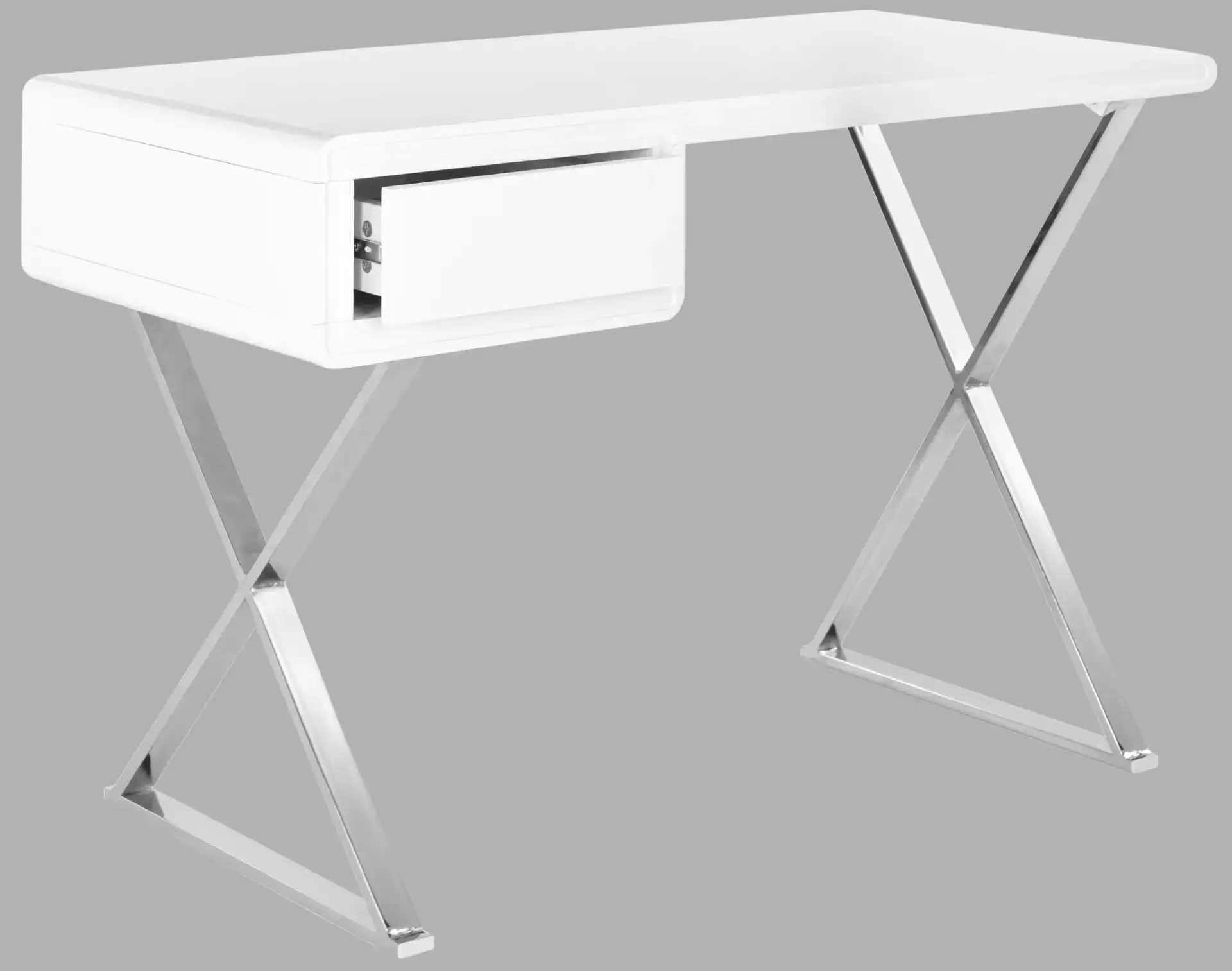 Hanover Desk in White / Chrome