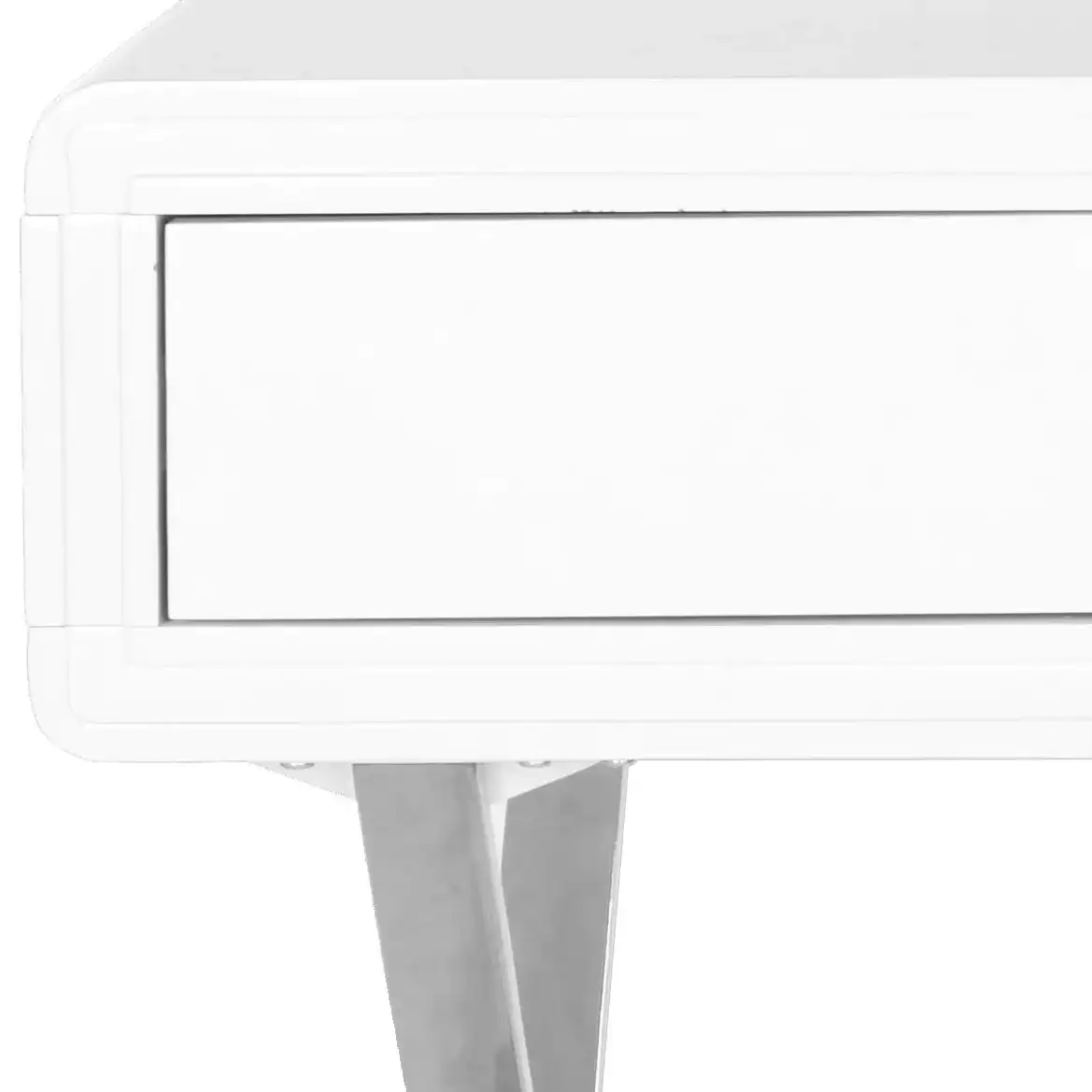 Hanover Desk in White / Chrome, detail view