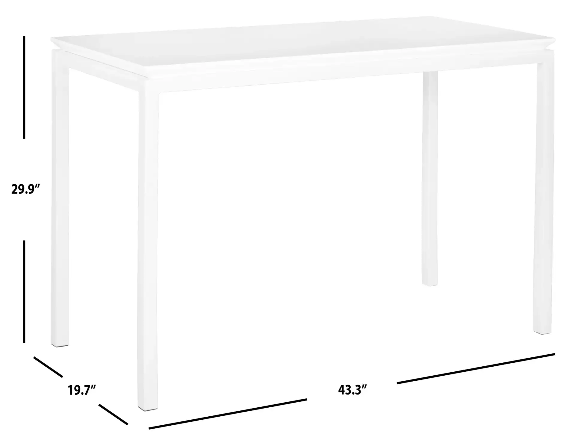 Duke Desk in White, detail view