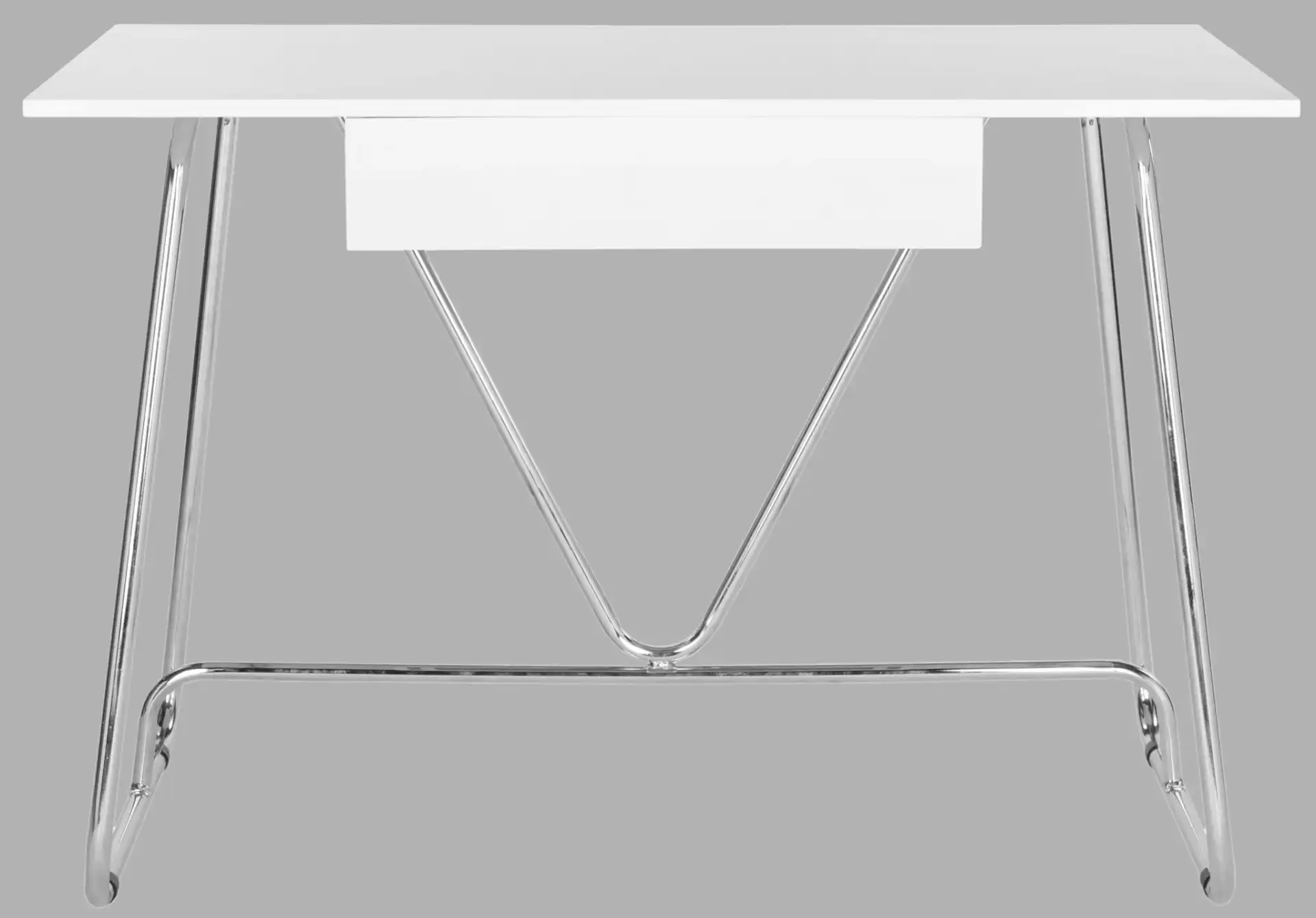 Molloy Desk in White / Chrome, detail view