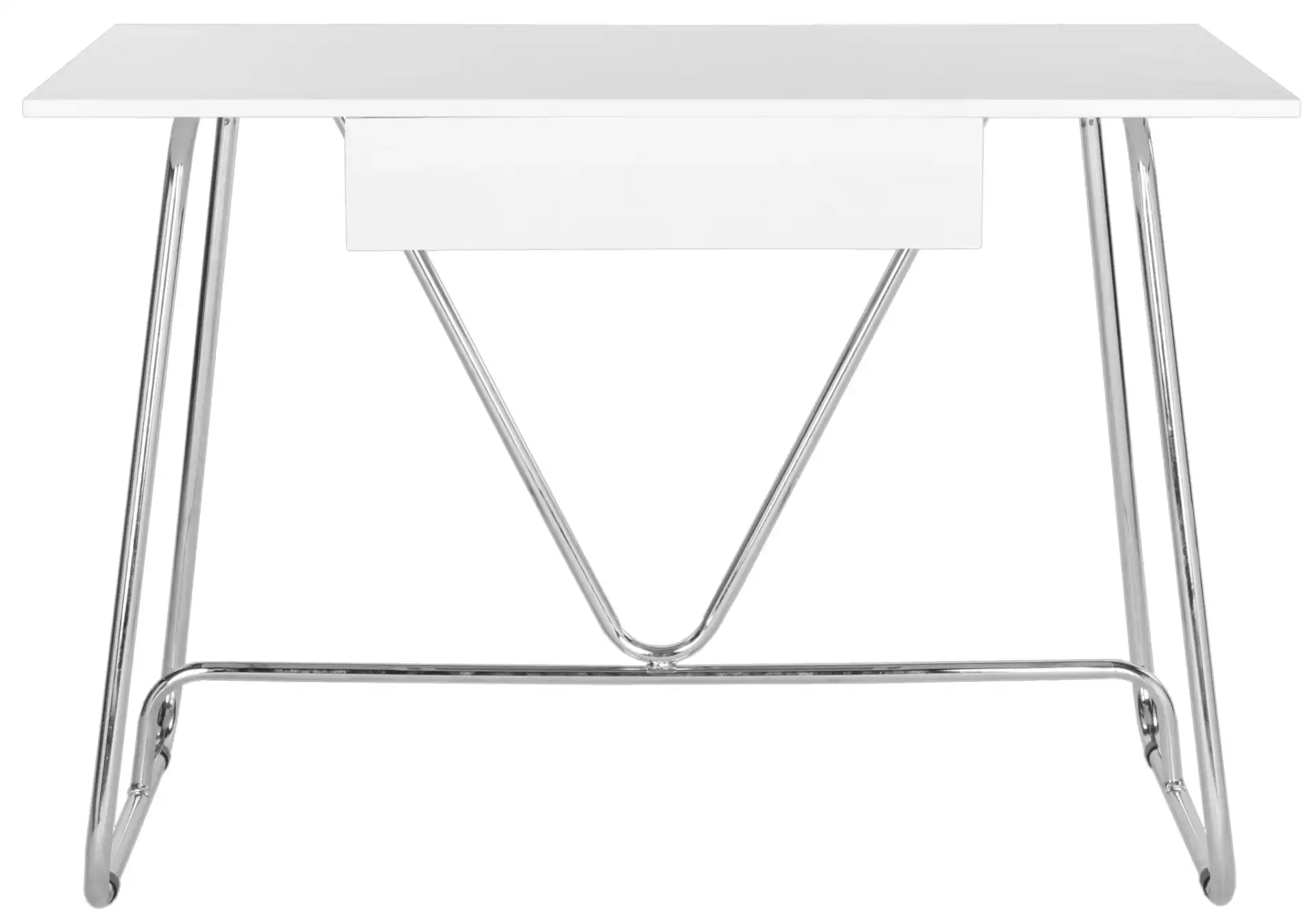 Molloy Desk in White / Chrome, detail view