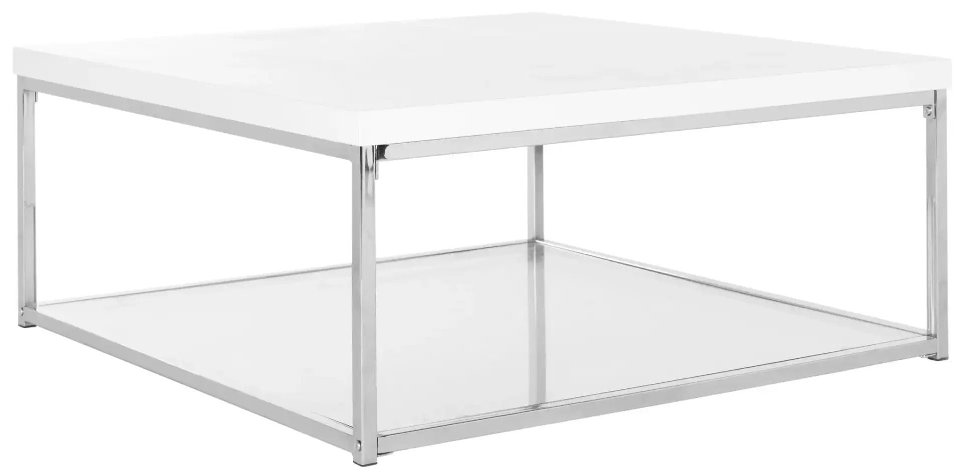 Malone Coffee Table in White / Chrome, detail view