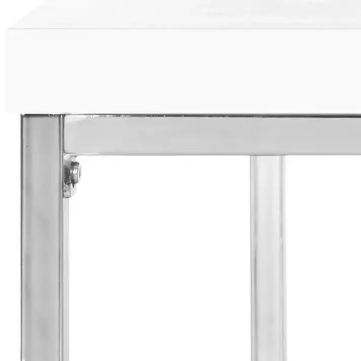 Malone Coffee Table in White / Chrome, detail view