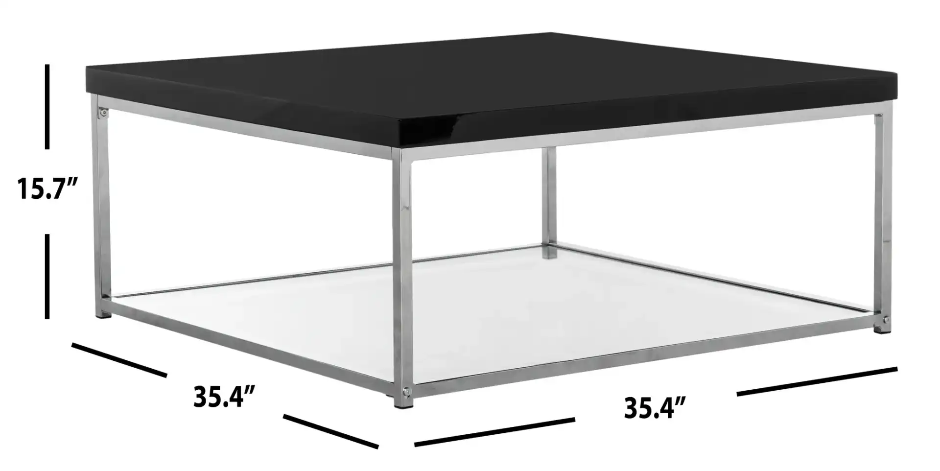 Malone Coffee Table in White / Chrome, detail view