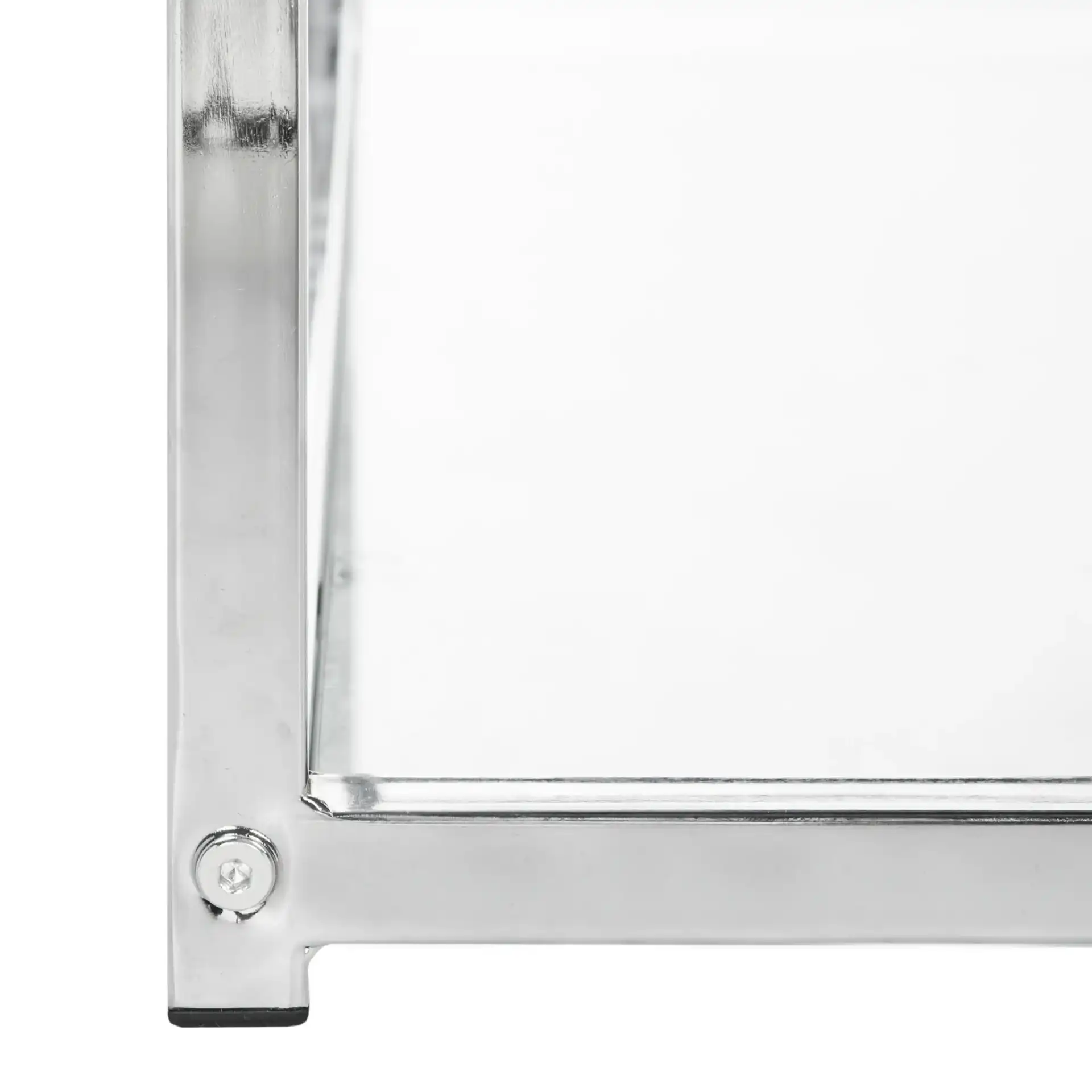 Malone Coffee Table in White / Chrome, detail view