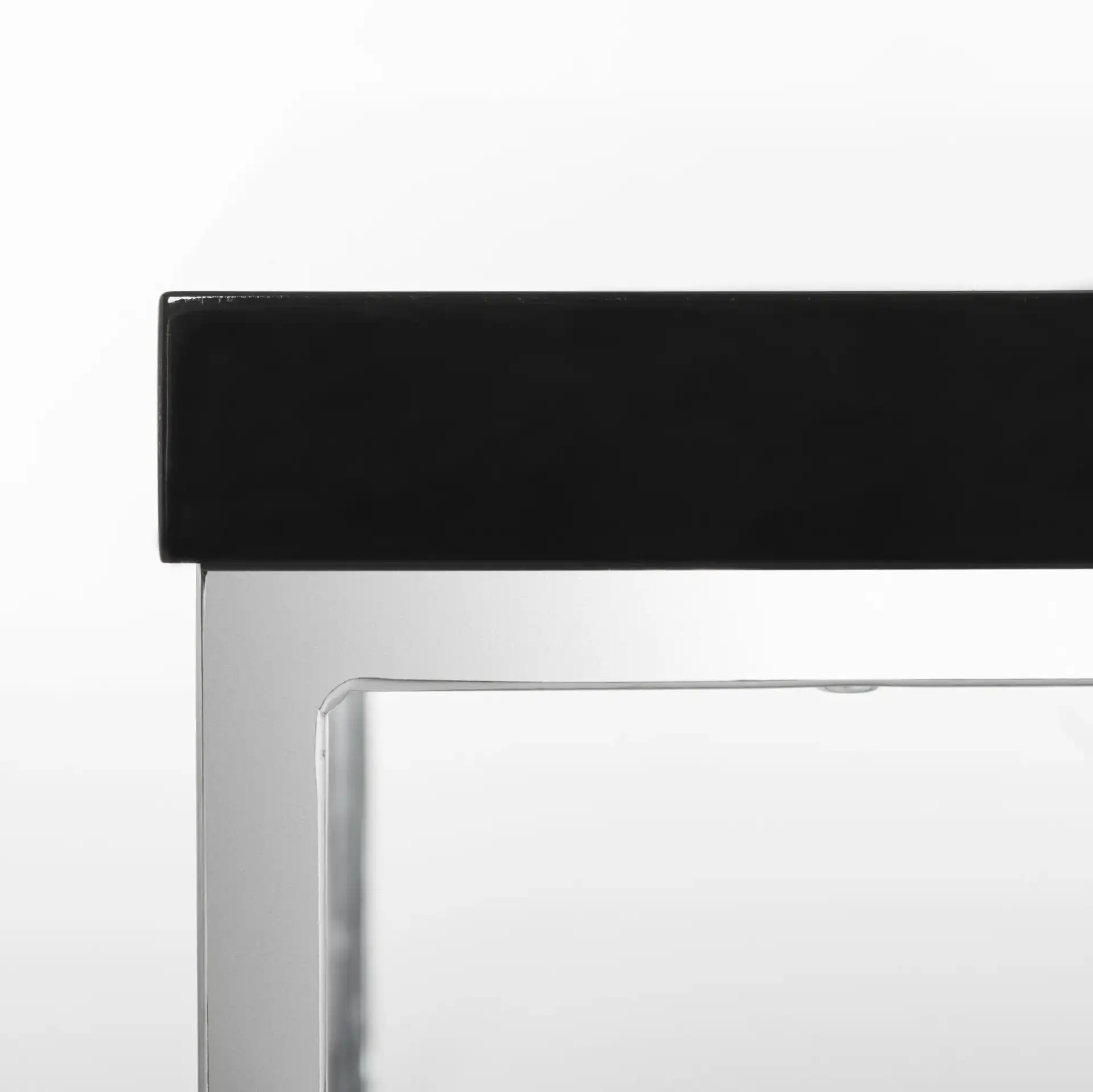 Malone Coffee Table in White / Chrome in a styled room