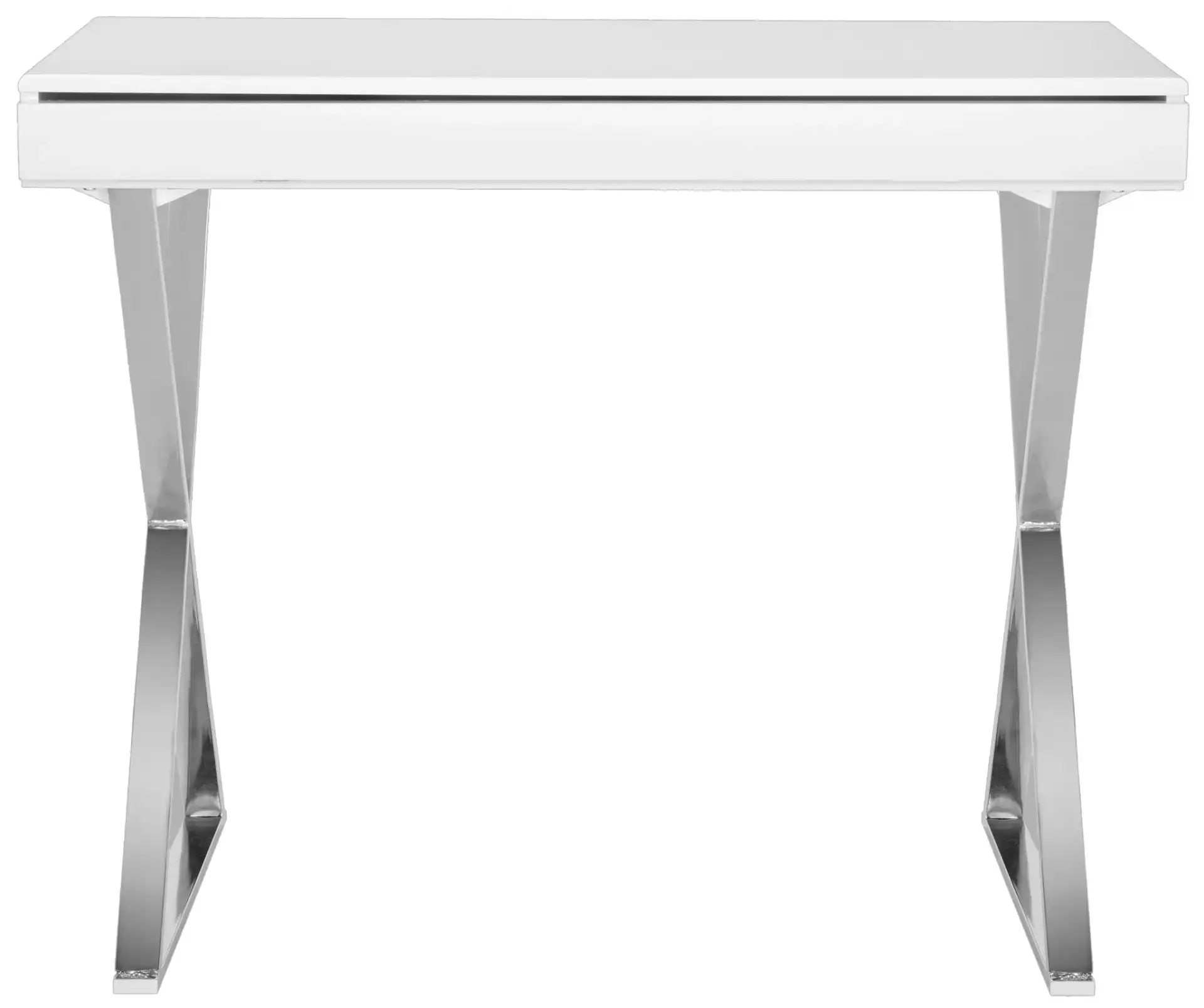 Gordon Desk in White / Chrome, detail view