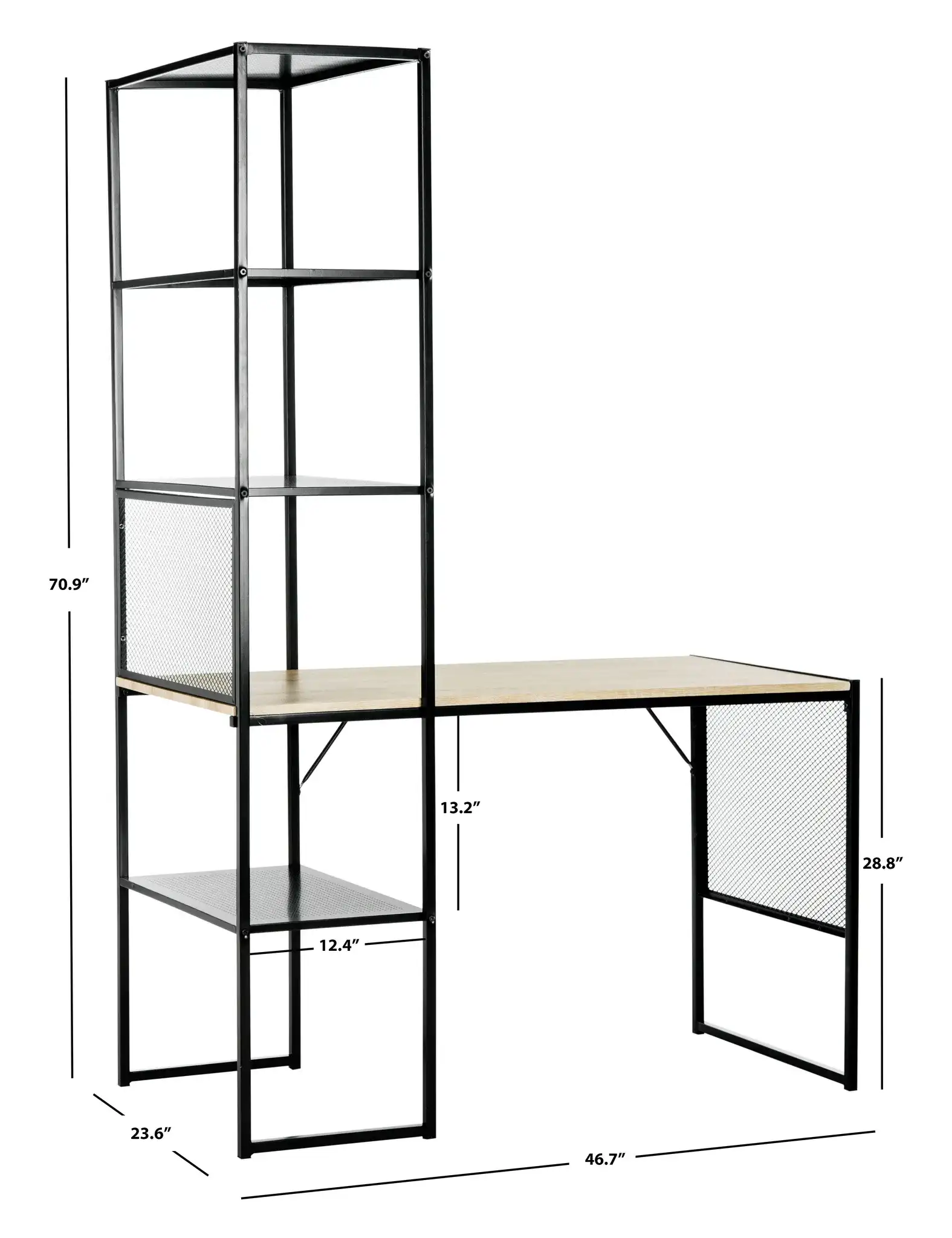 Aba Writing Desk in Black, detail view