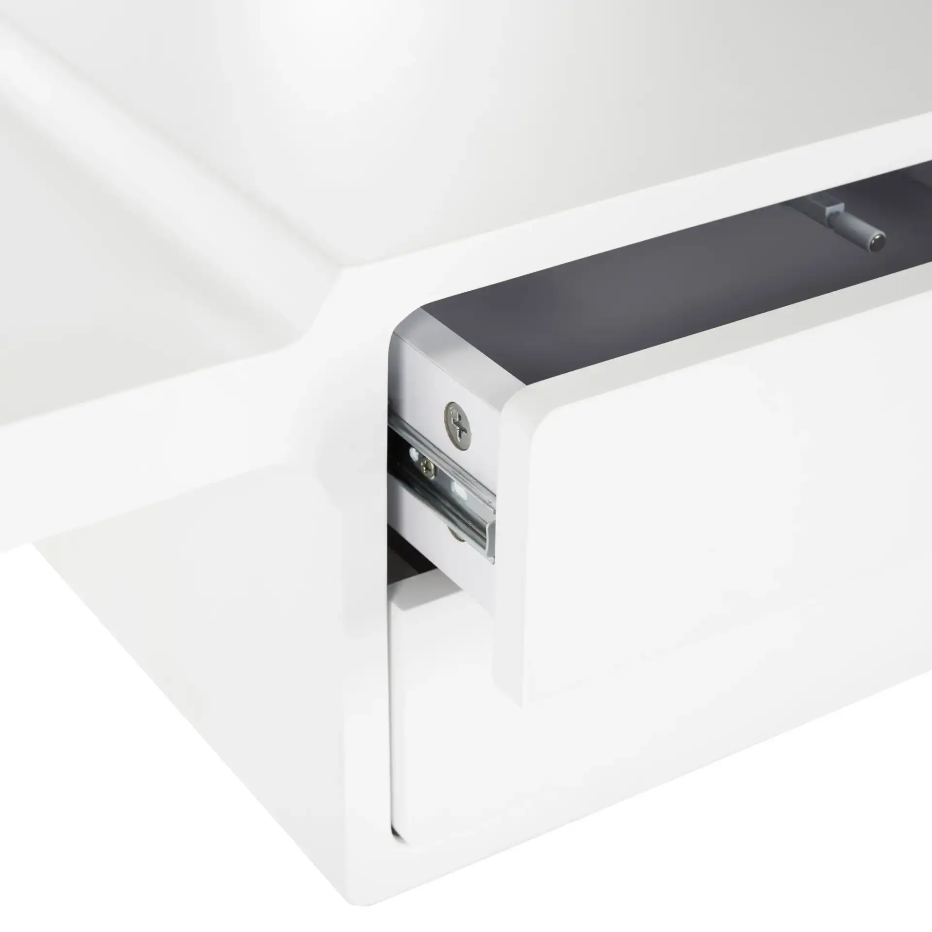 Ferli Desk in Matte White in a styled room