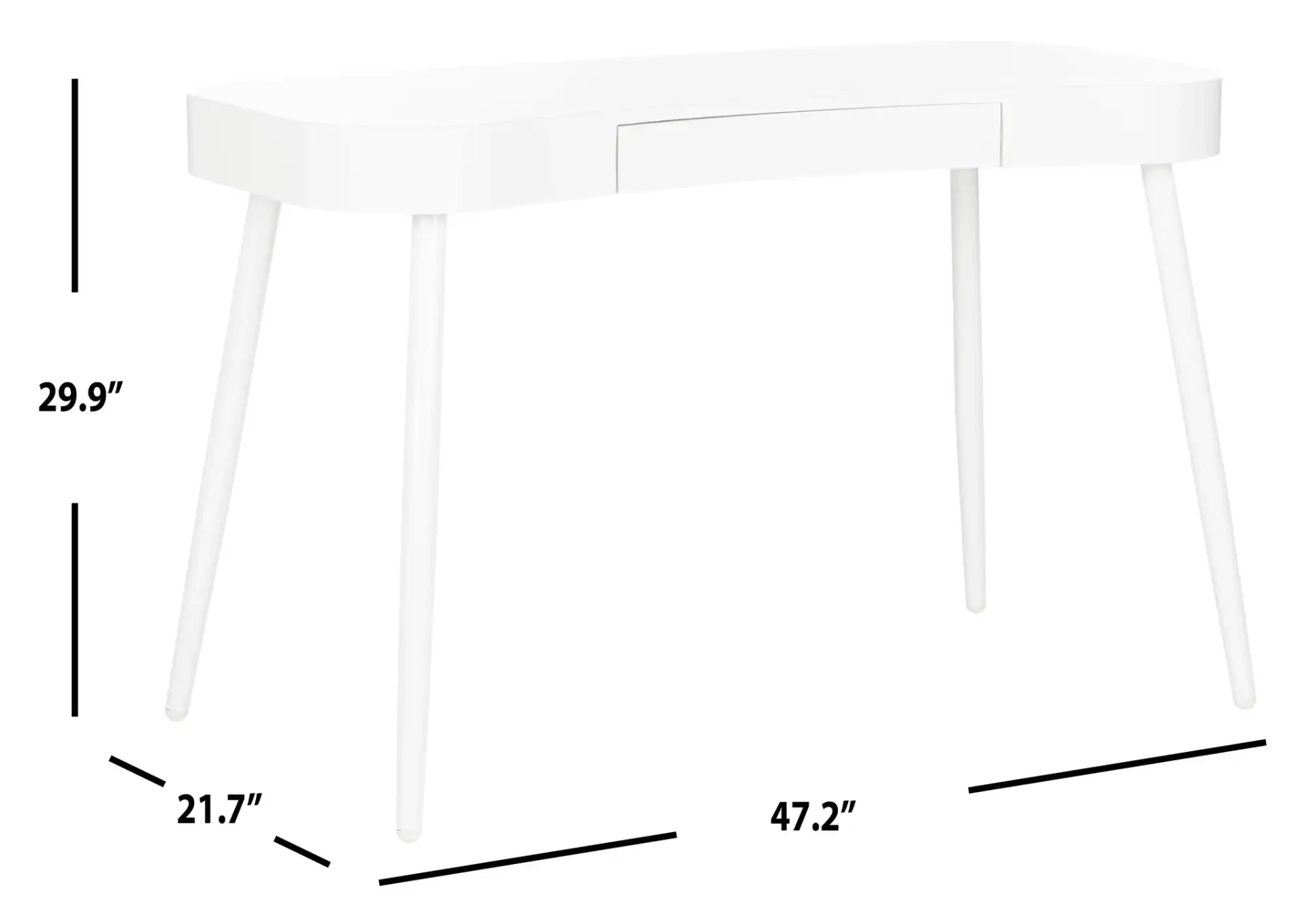 Madan Desk in White, detail view