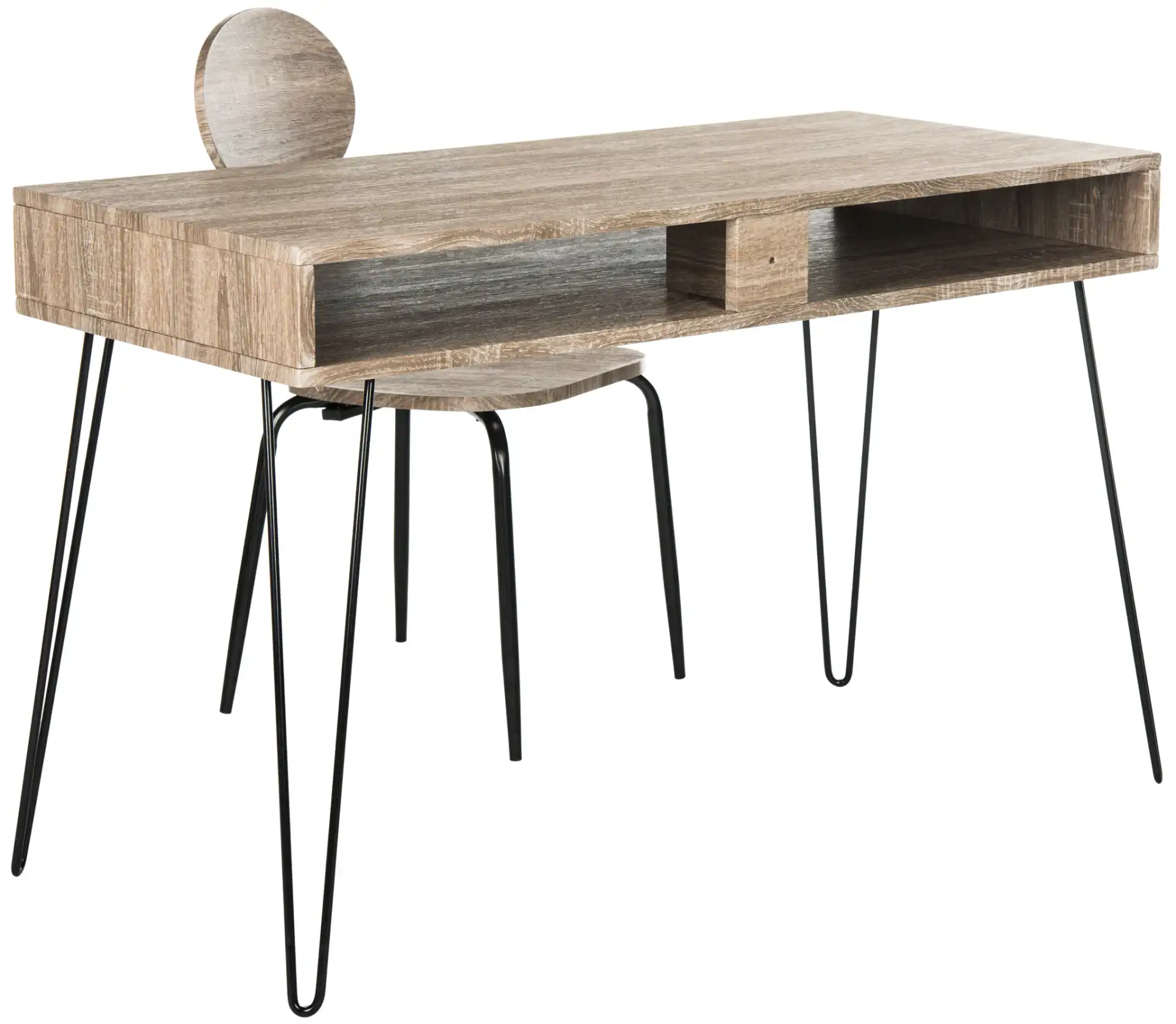 Winta Desk And Chair in Gray, detail view