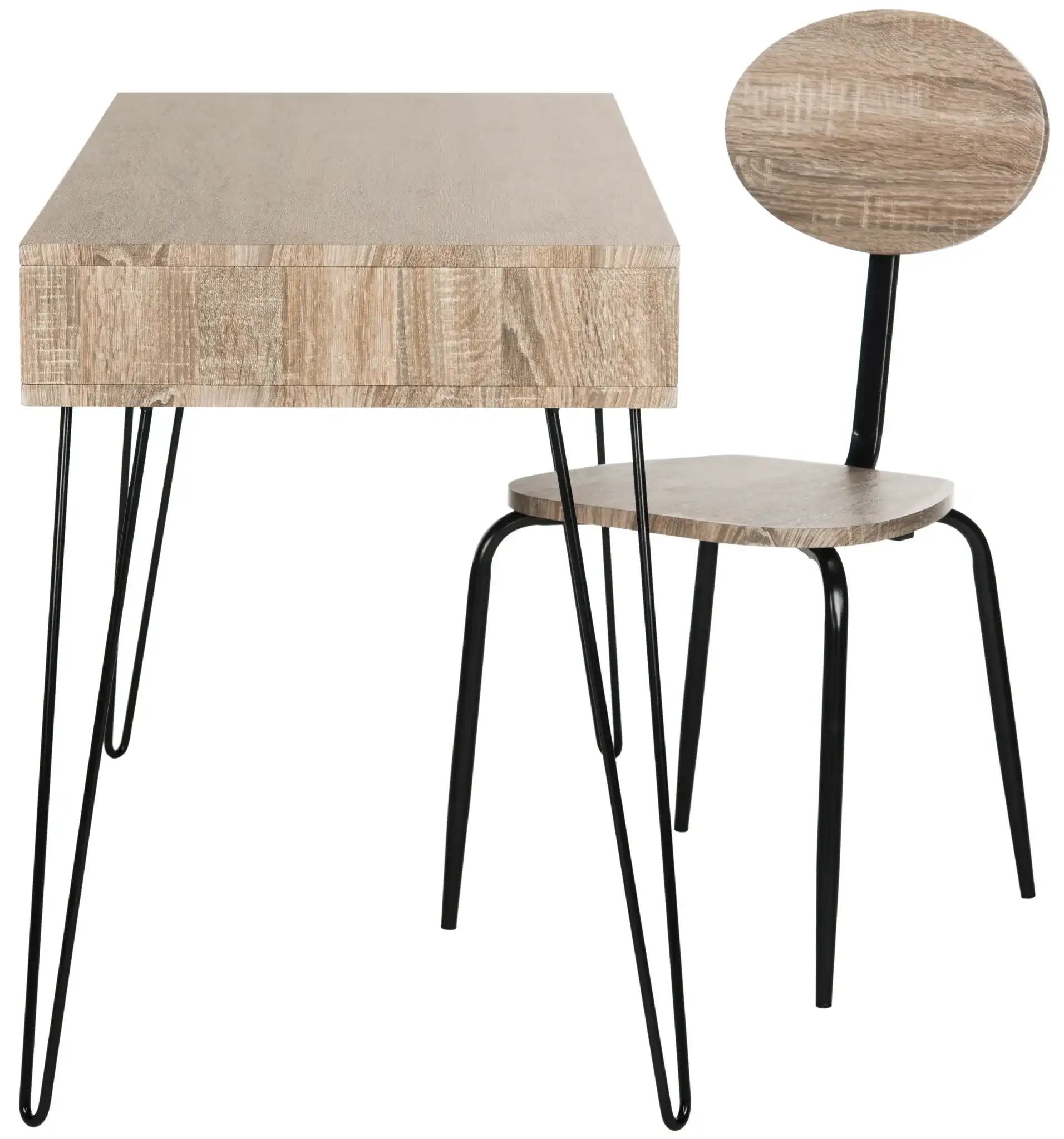 Winta Desk And Chair in Gray, detail view