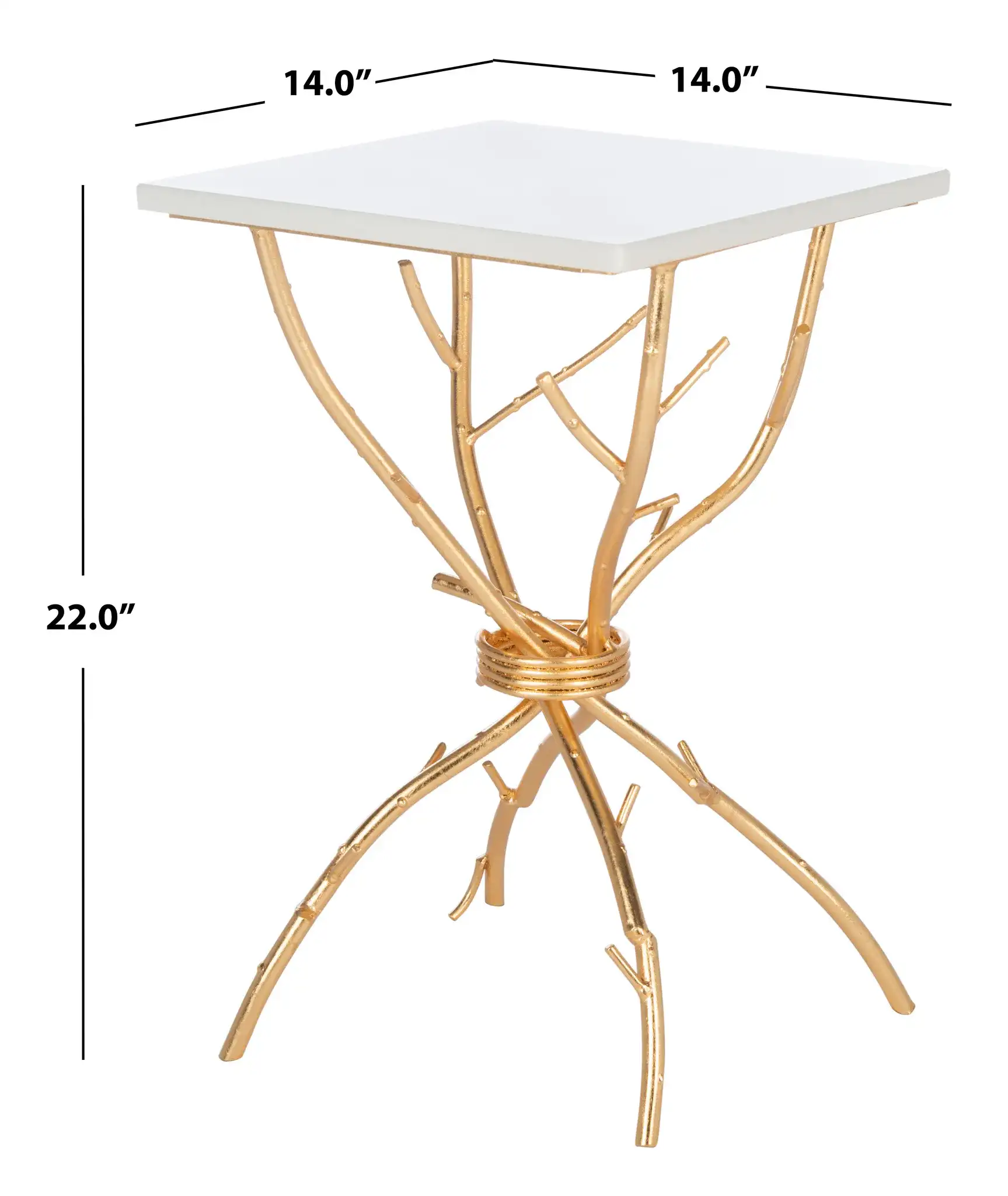 Alexa Accent Table in Black / Silver, detail view