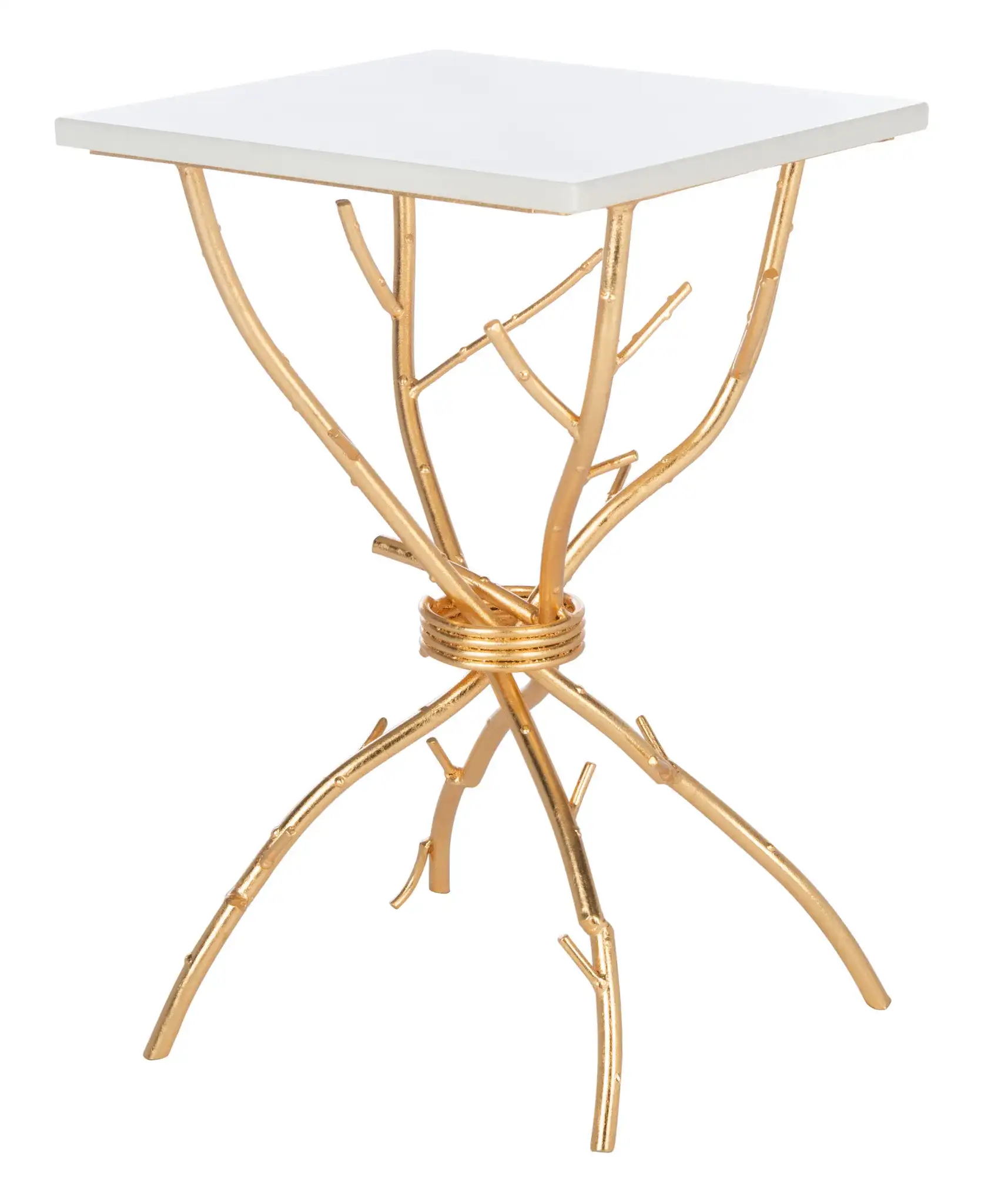 Alexa Accent Table in Black / Silver, detail view