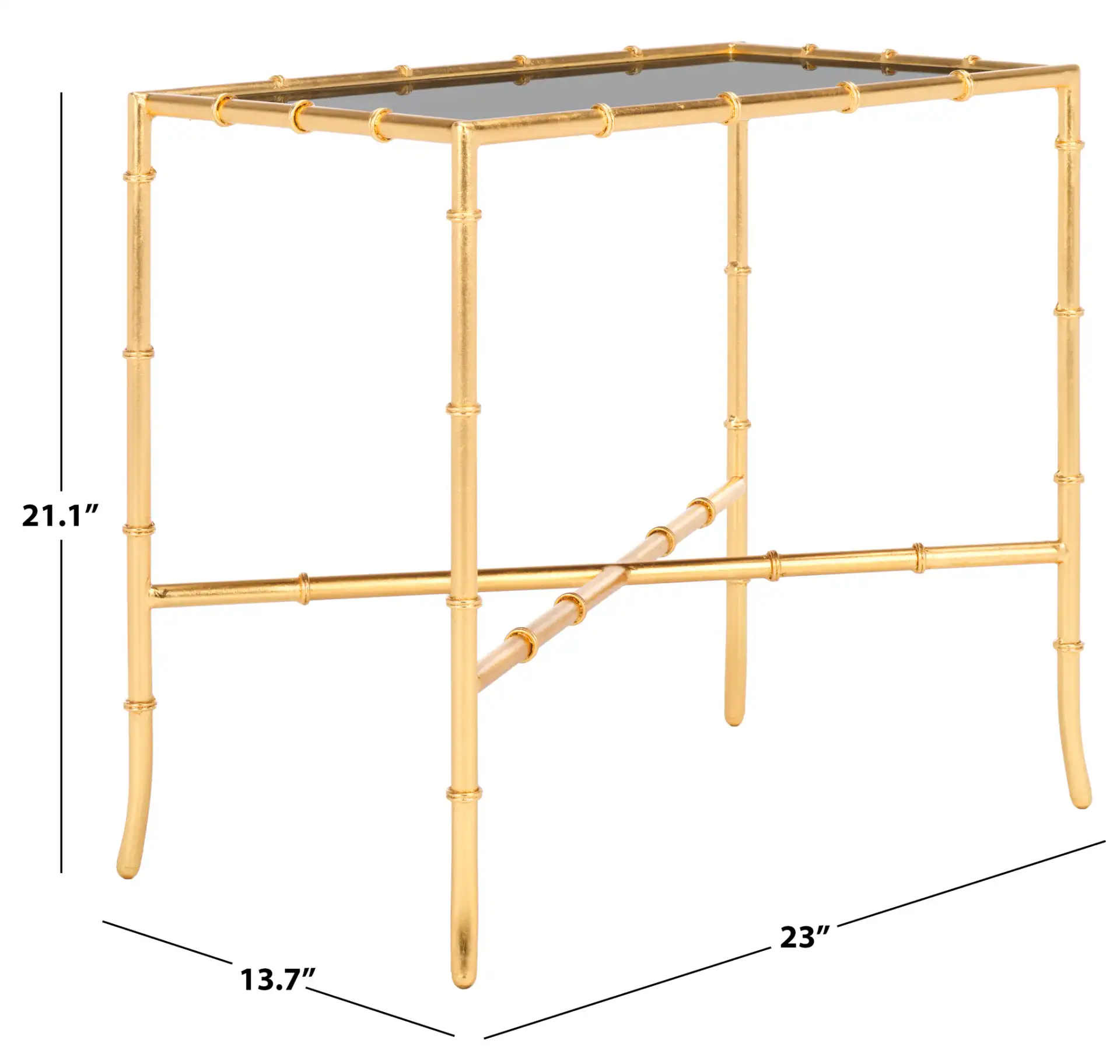 Chandler Accent Table in Gold / Black Clear, detail view