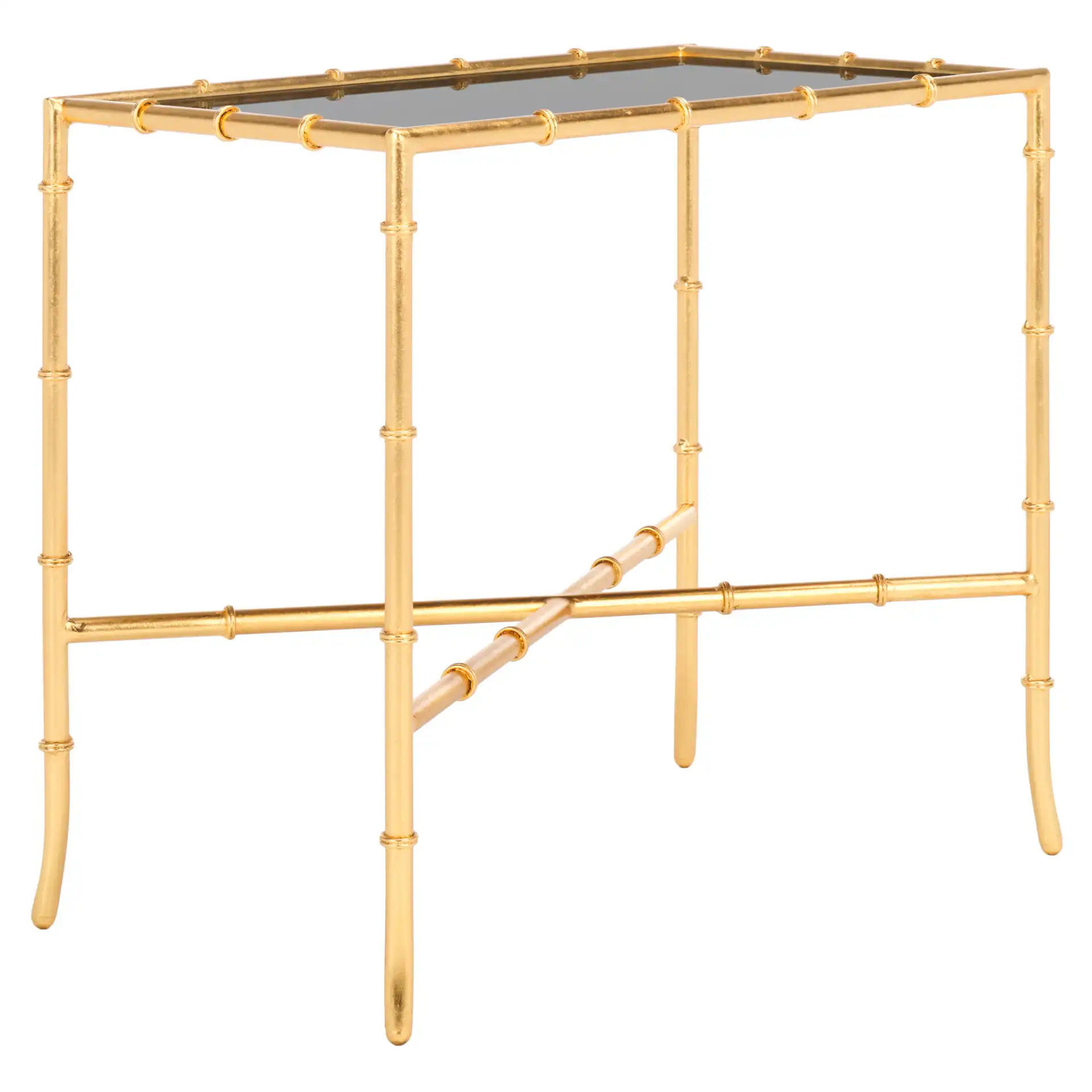 Chandler Accent Table in Gold / Black Clear, detail view
