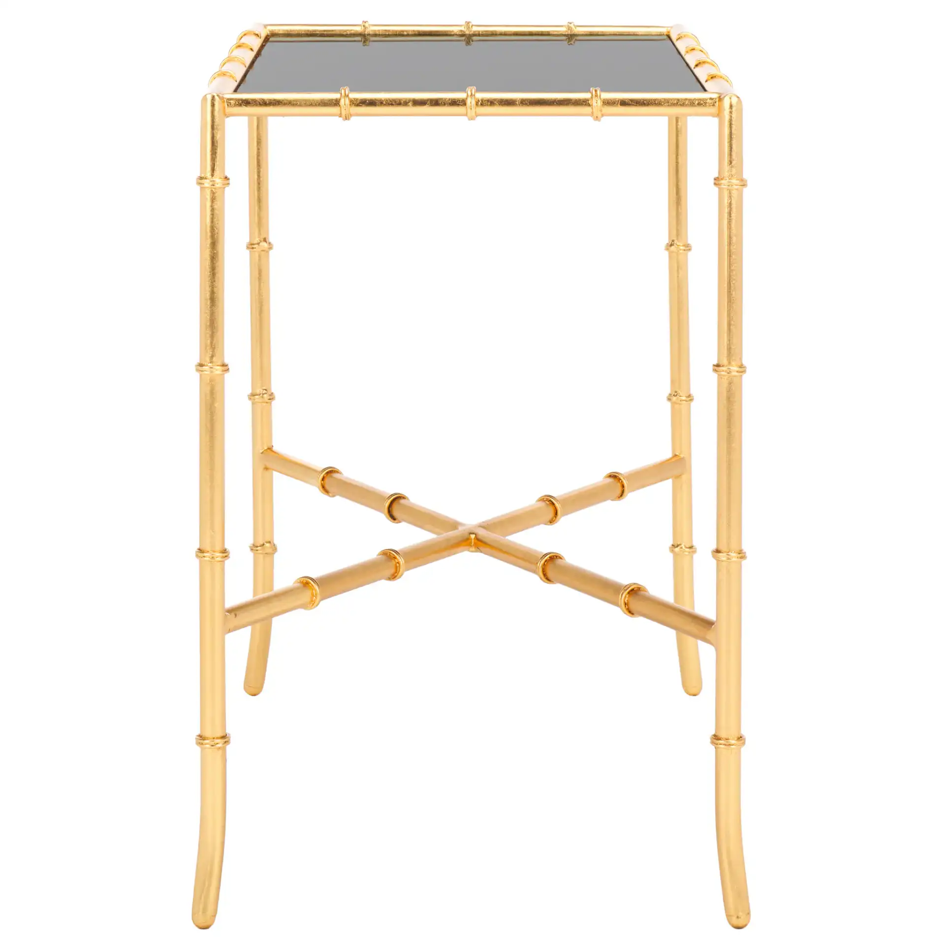 Chandler Accent Table in Gold / Black Clear, detail view