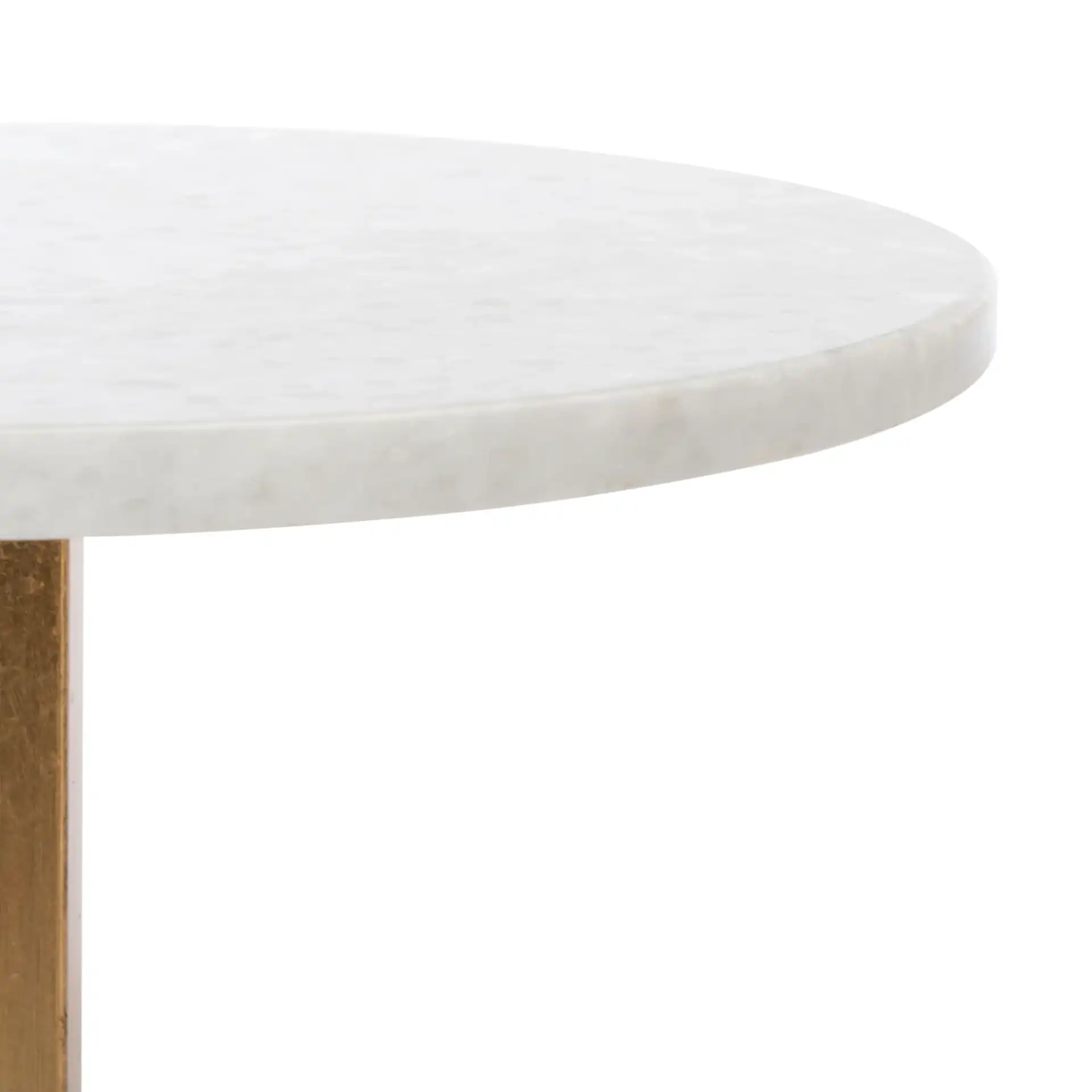 Myrna Accent Table in Gold / White Granite in a styled room
