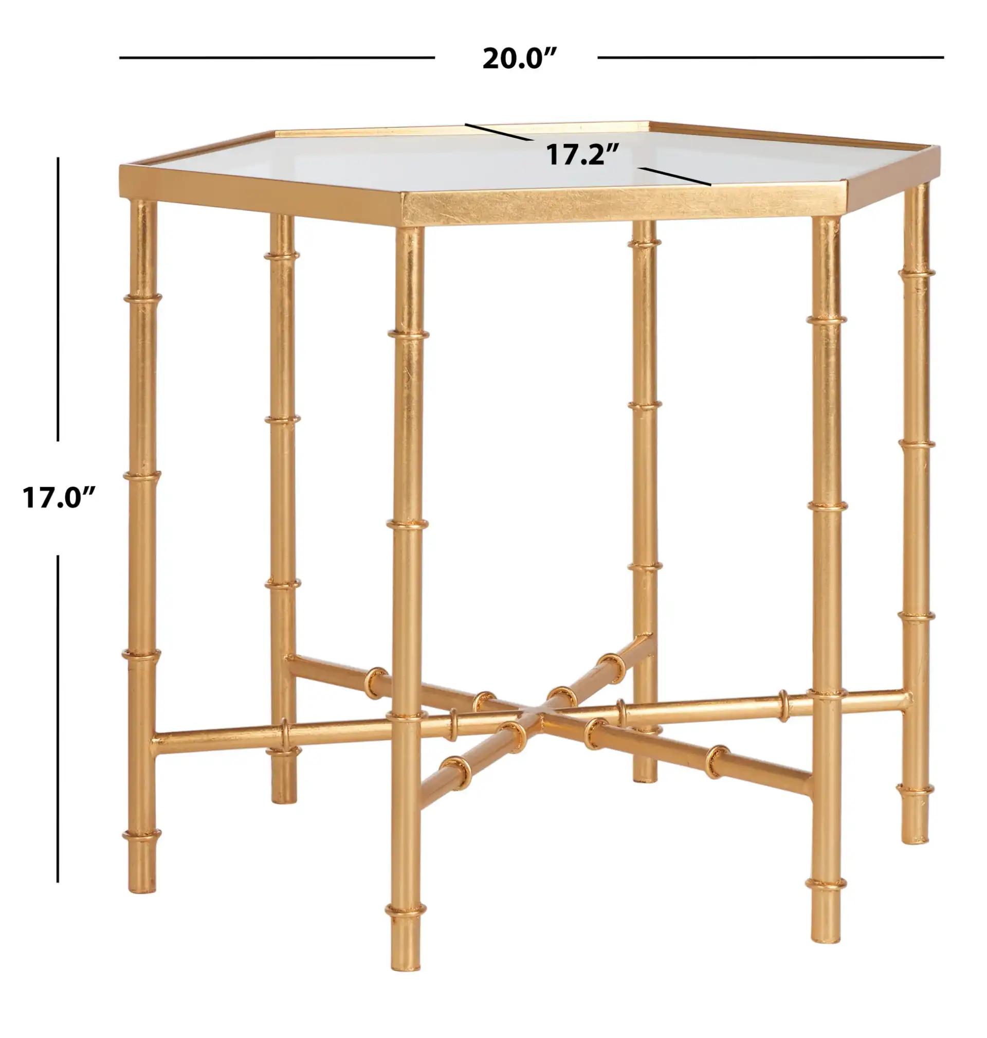 Kerri Accent Table in Gold / Clear, detail view