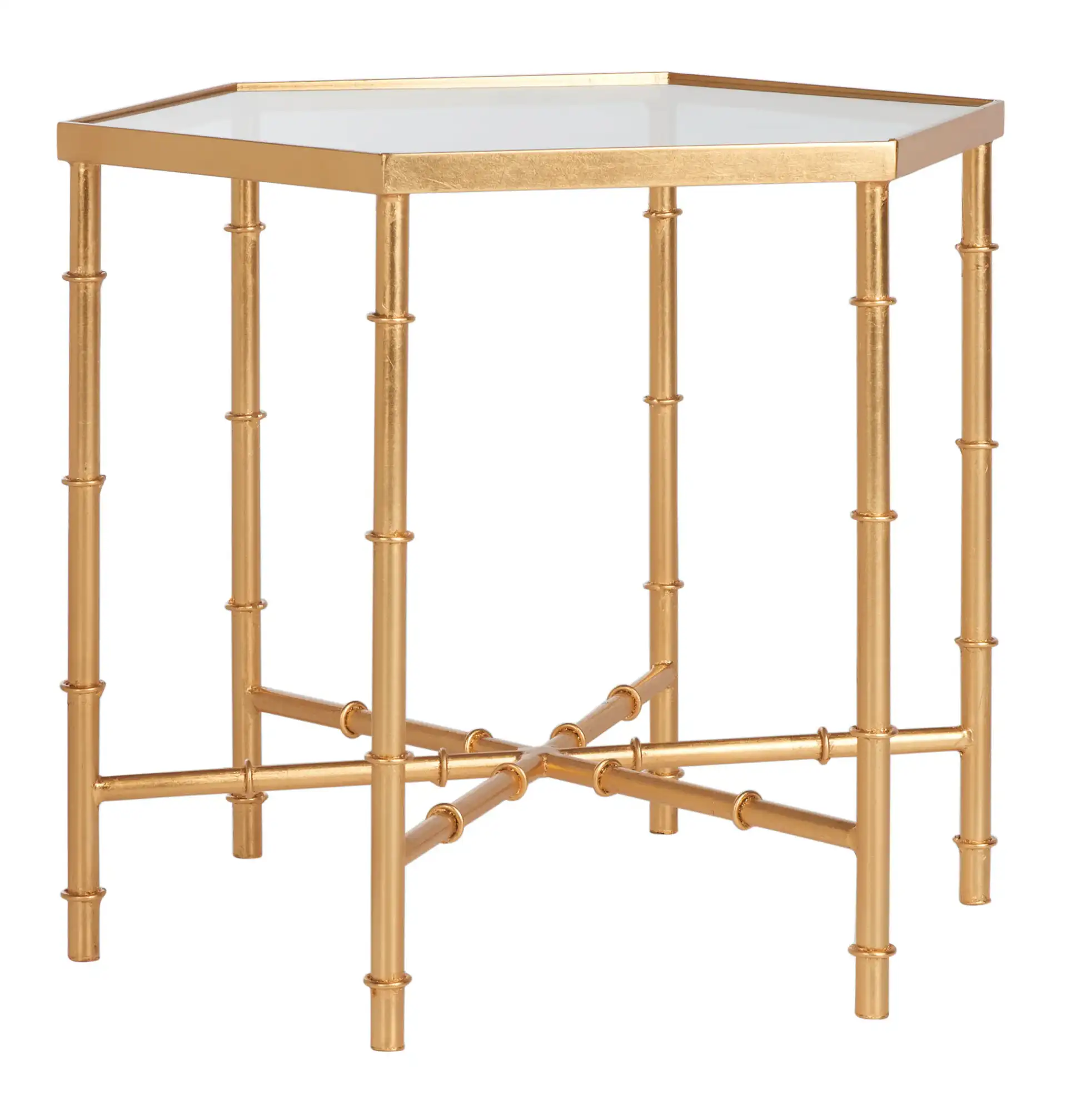 Kerri Accent Table in Gold / Clear, detail view