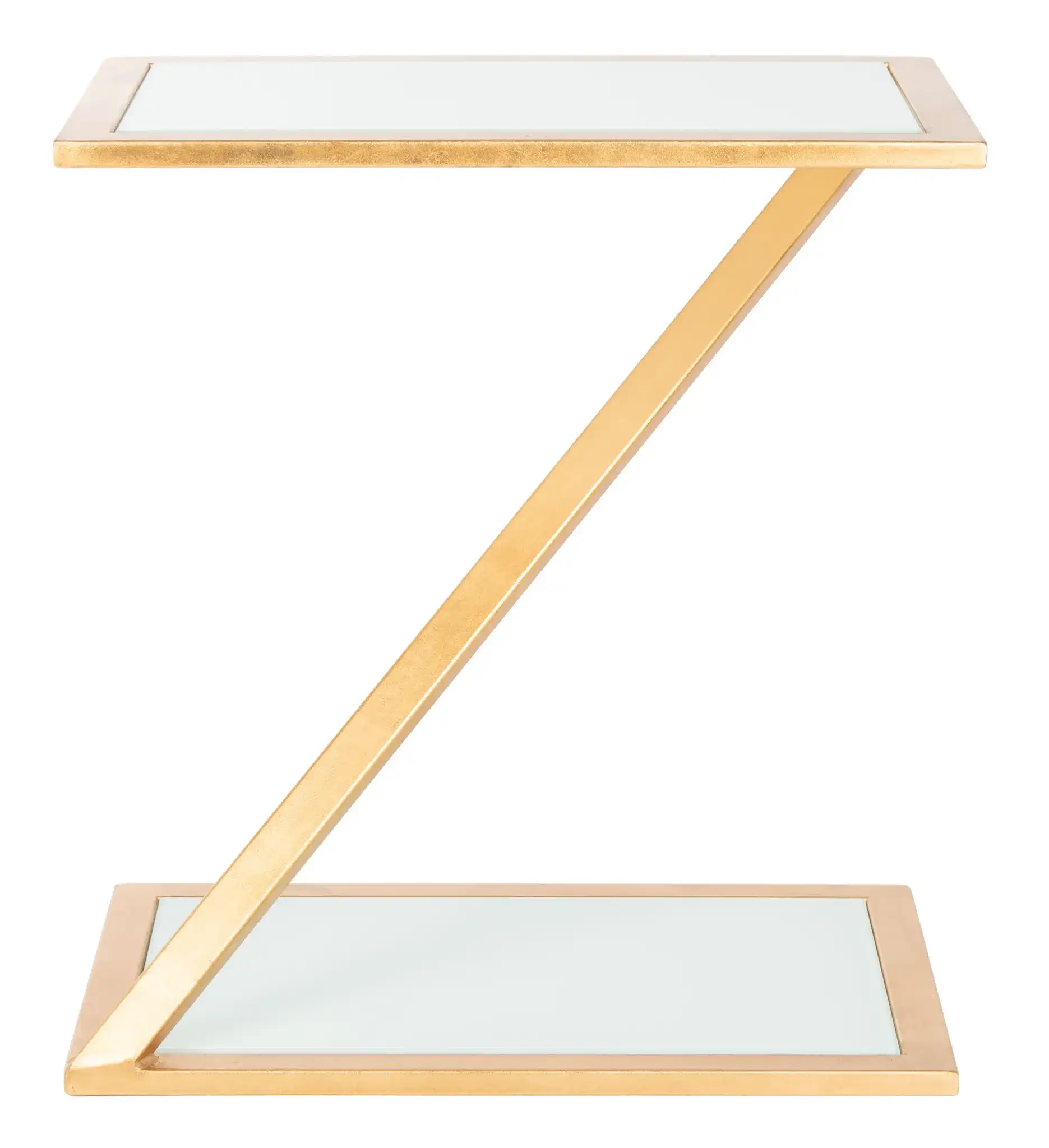 Andrea Accent Table in Gold / White, detail view