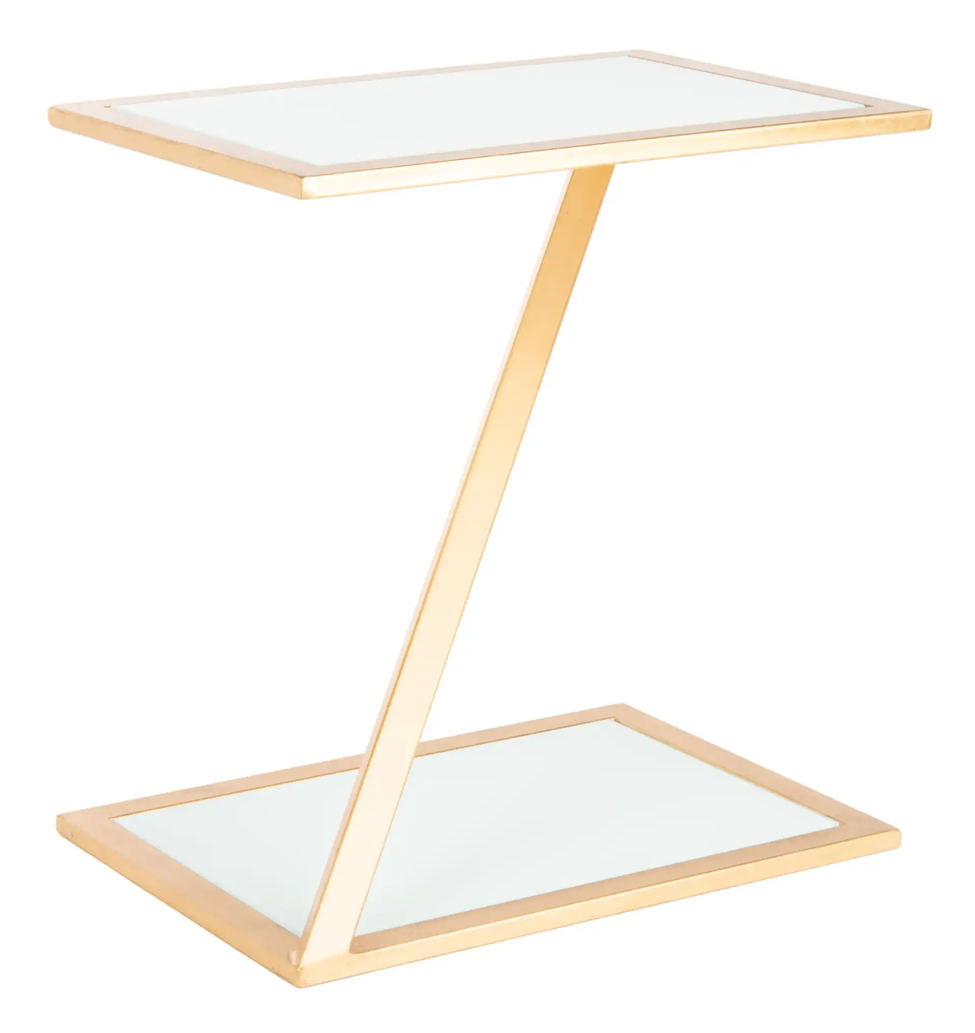 Andrea Accent Table in Gold / White, detail view