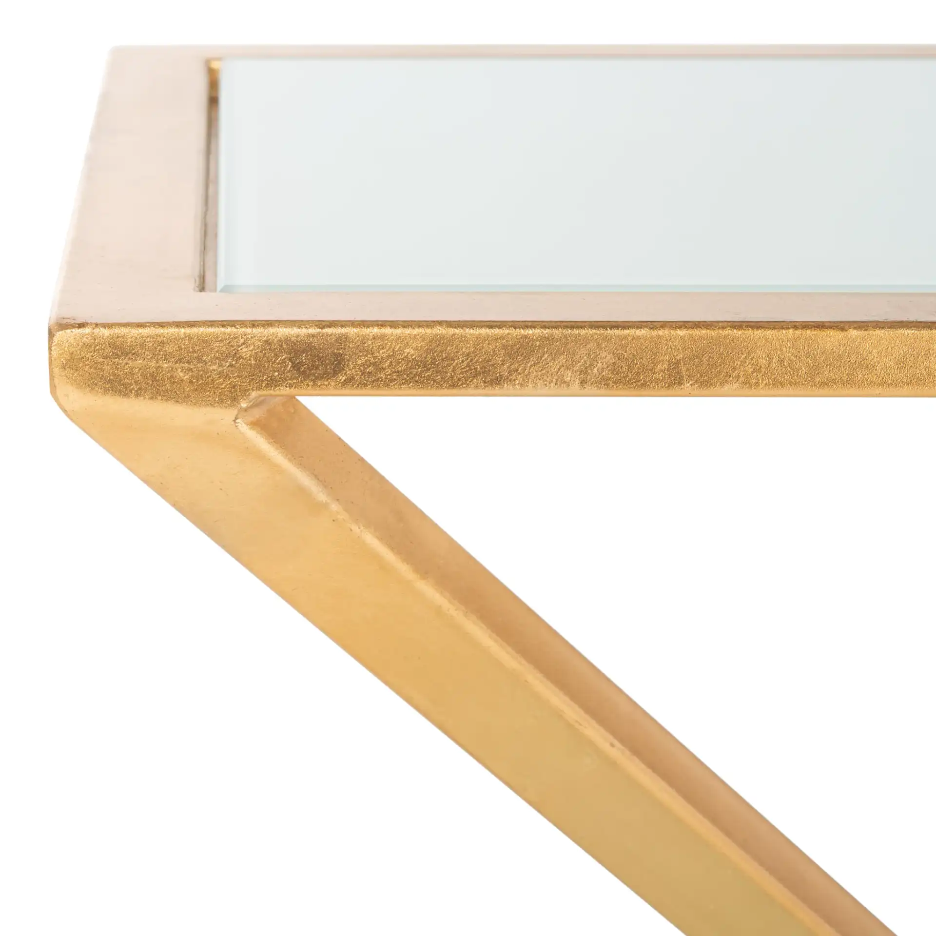 Andrea Accent Table in Gold / White in a styled room