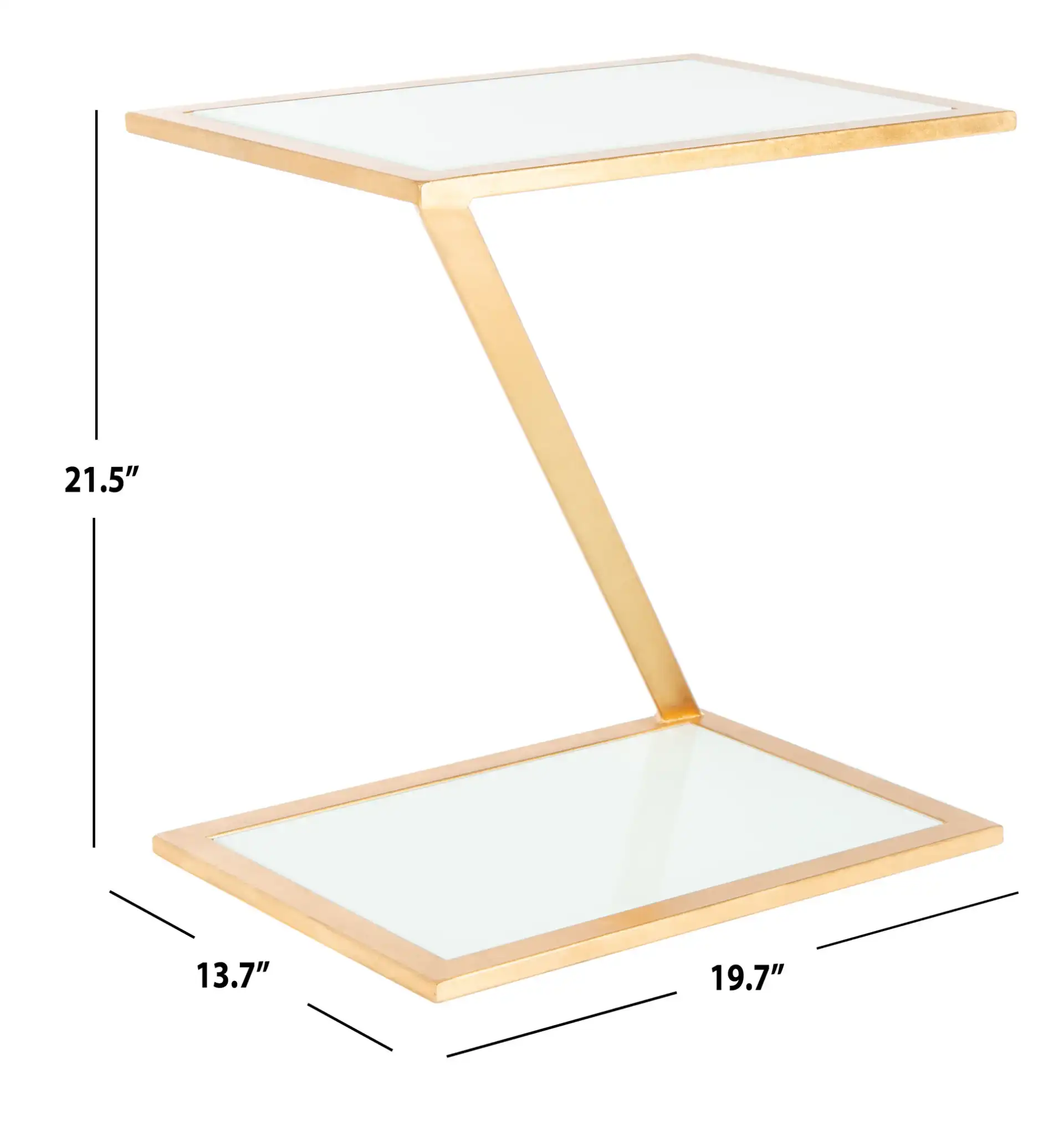 Andrea Accent Table in Gold / White, detail view