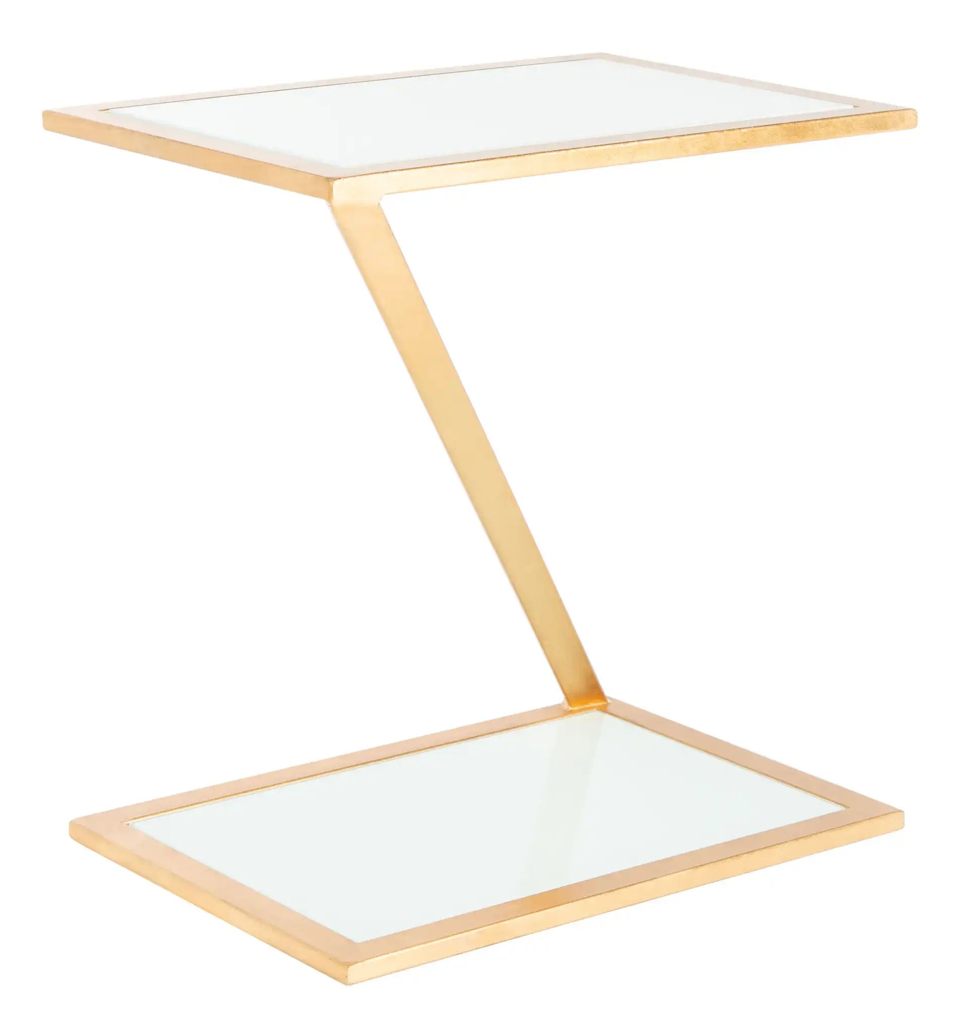 Andrea Accent Table in Gold / White, detail view