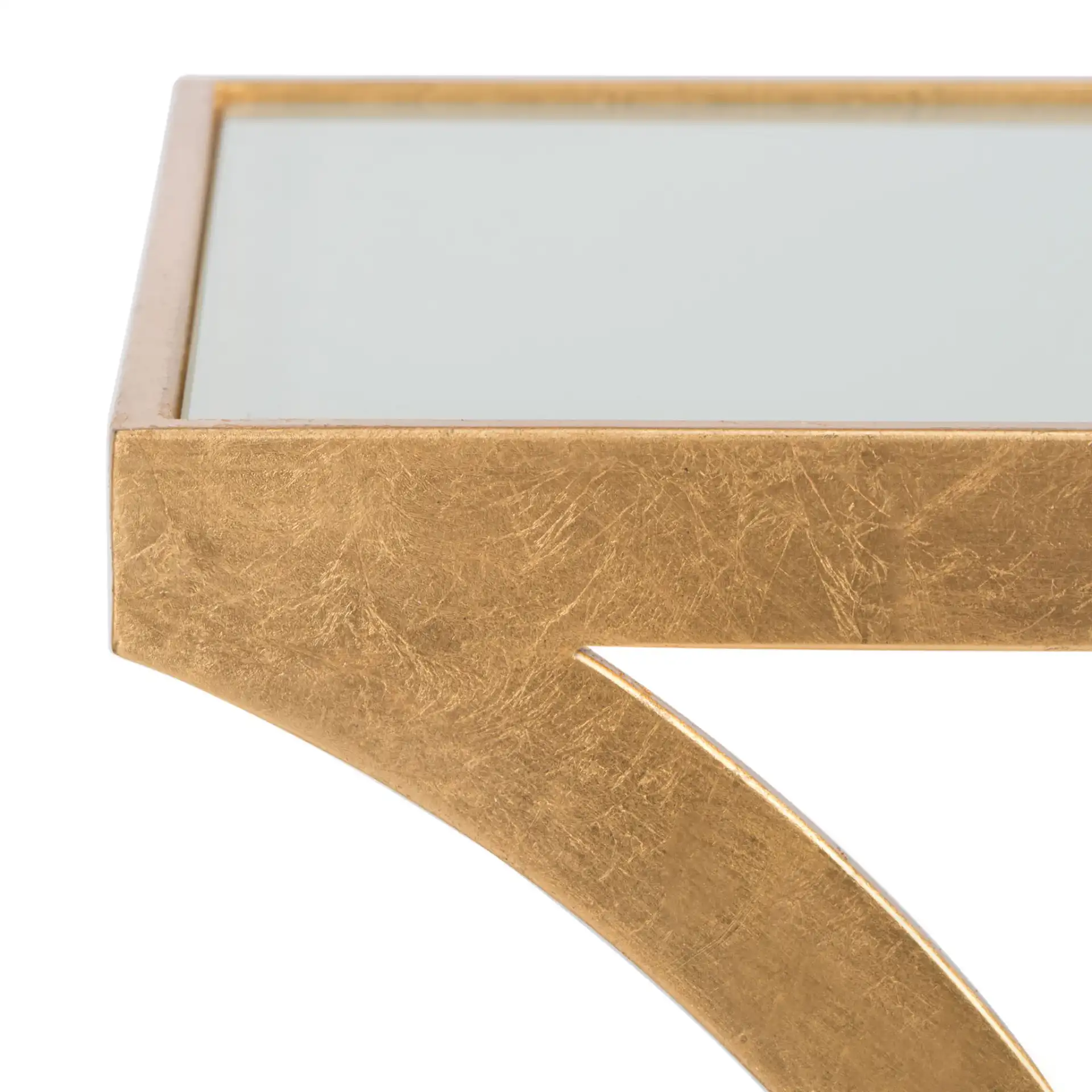 Sullivan Accent Table in Gold / White Clear in a styled room