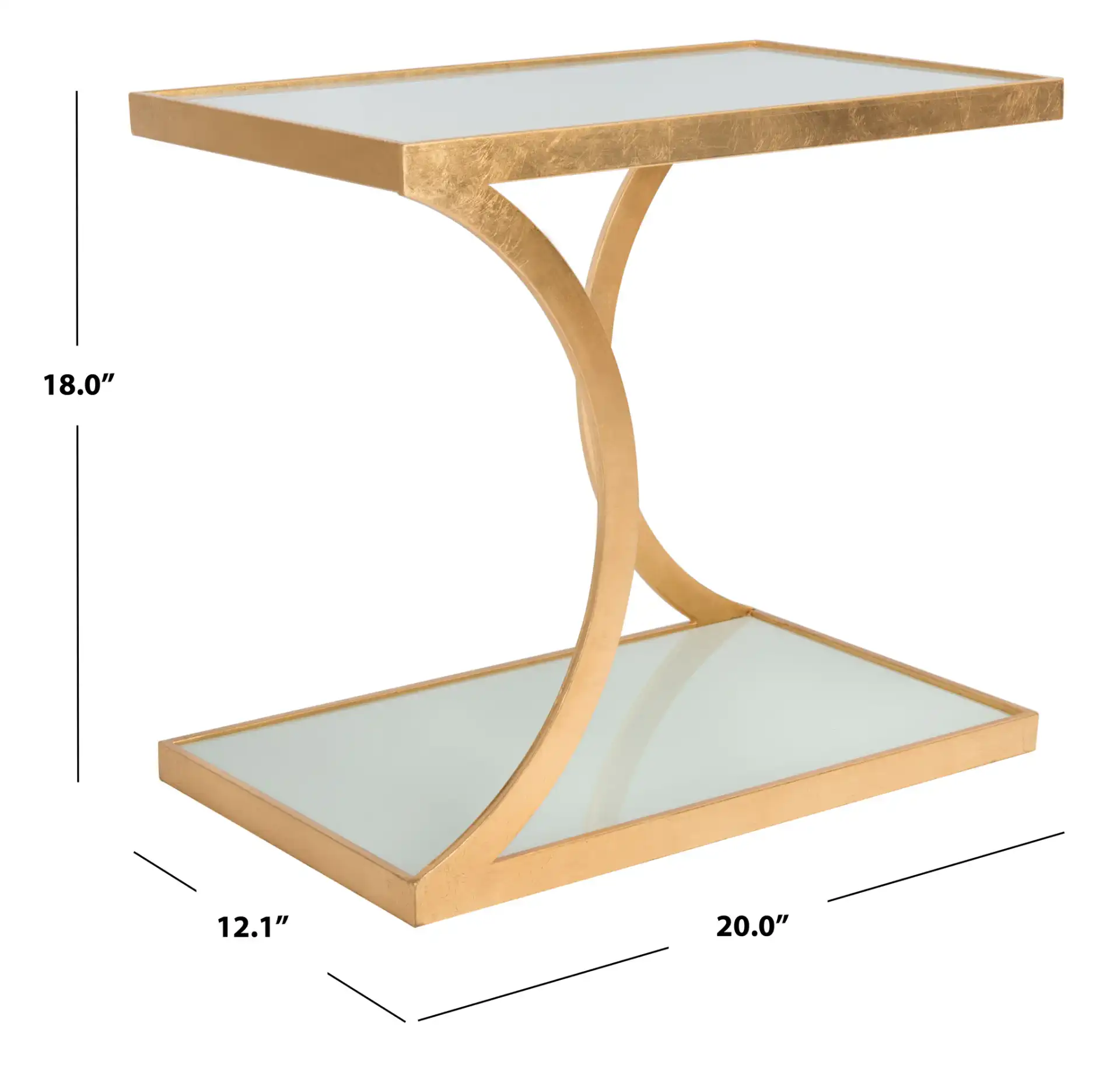 Sullivan Accent Table in Gold / White Clear, detail view