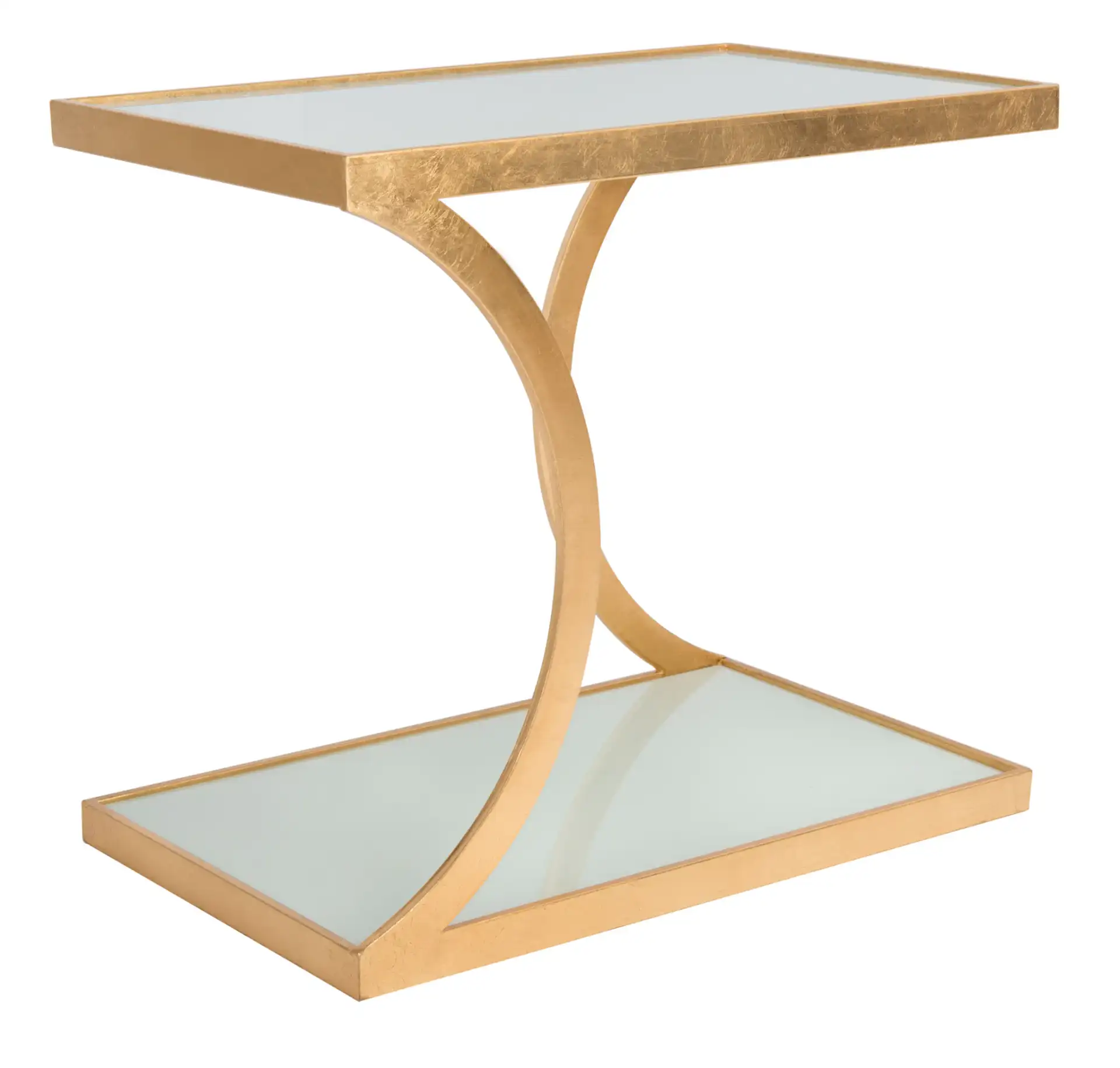 Sullivan Accent Table in Gold / White Clear, detail view