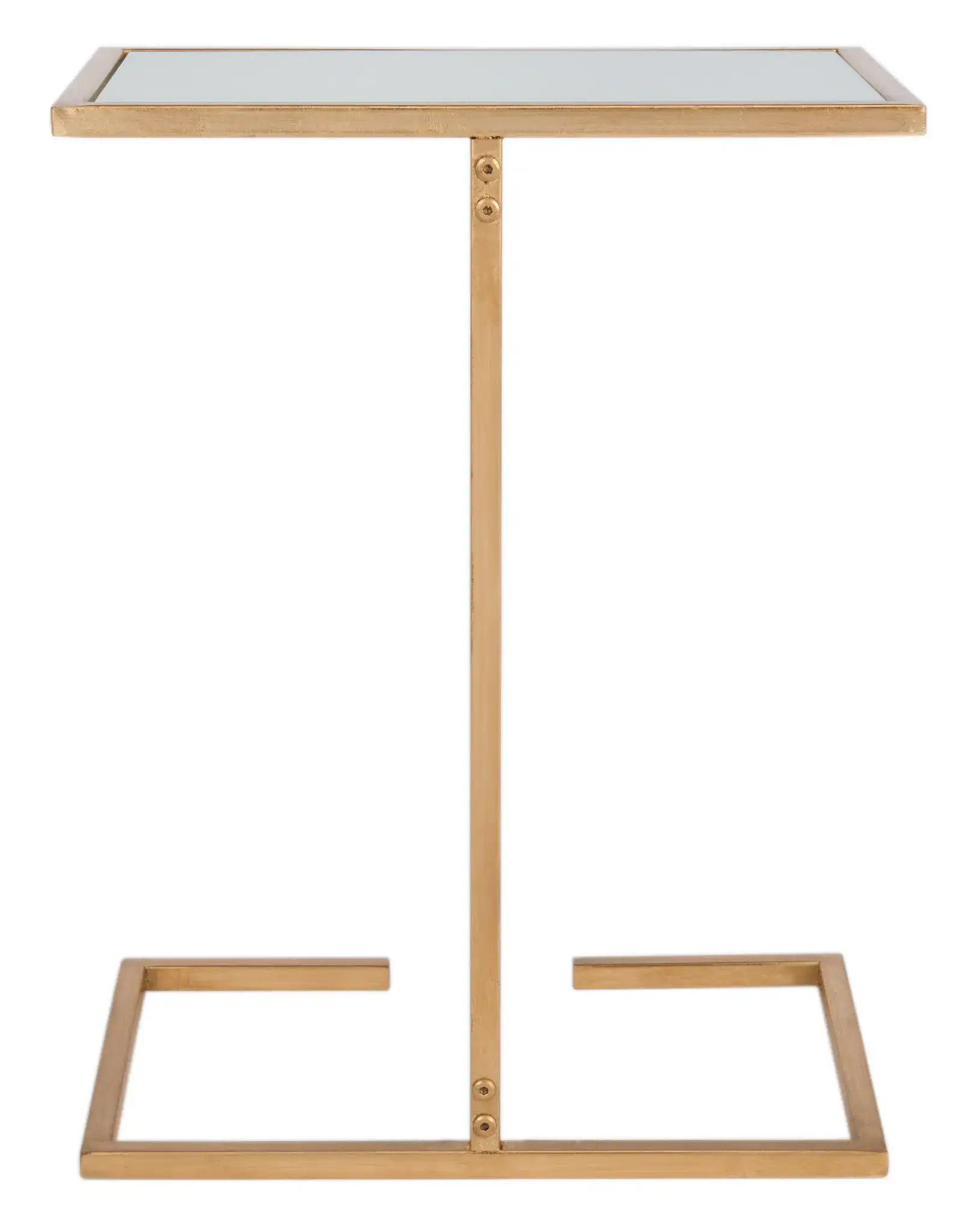Neil Accent Table in Gold / White Clear, detail view