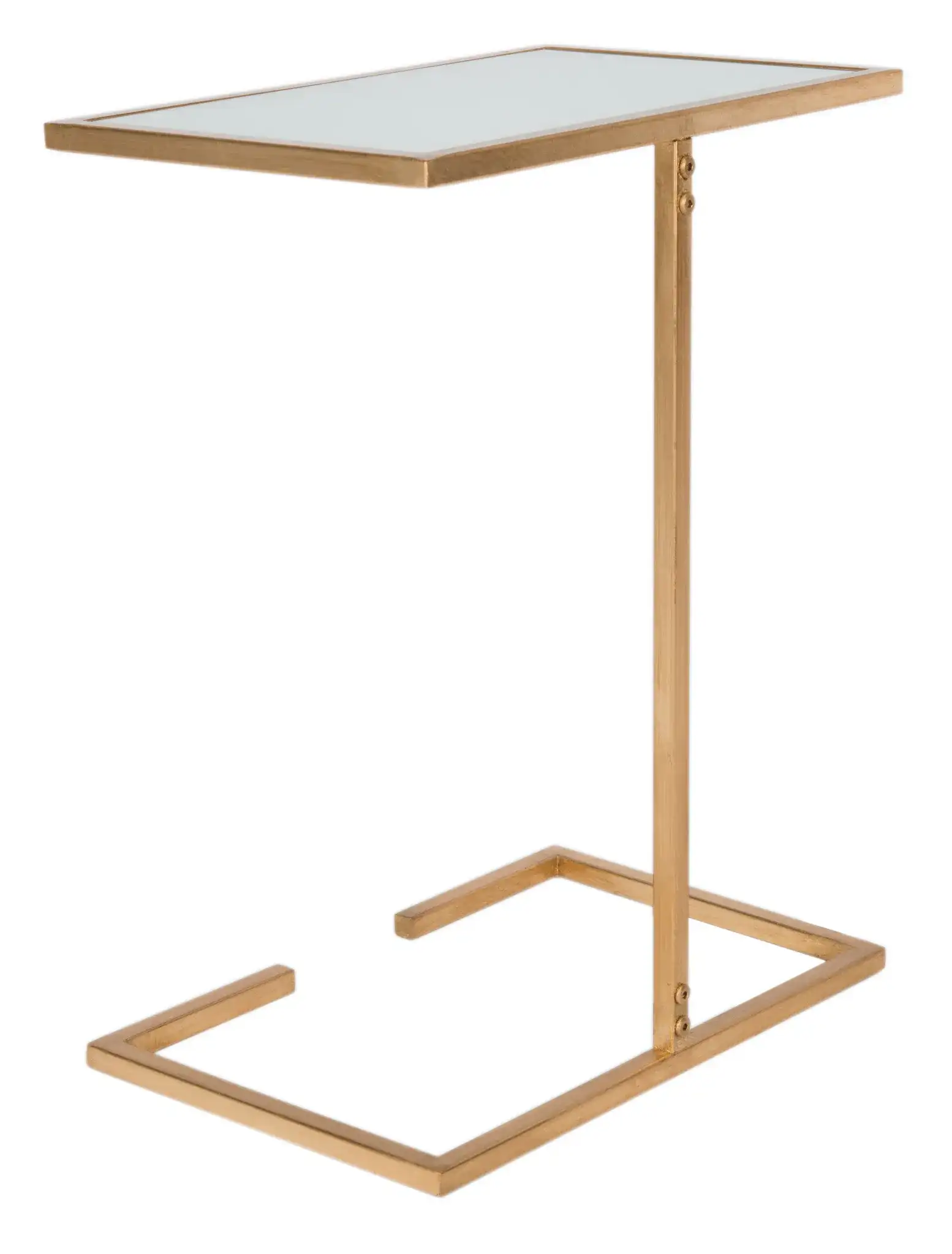 Neil Accent Table in Gold / White Clear, detail view