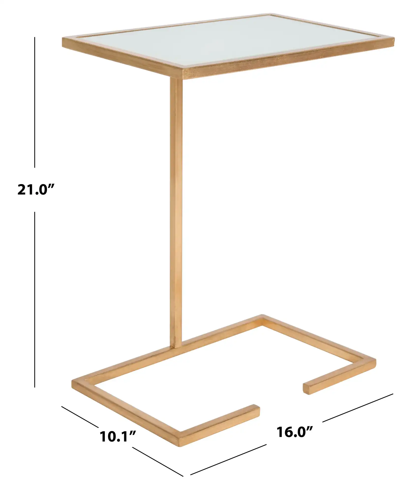 Neil Accent Table in Gold / White Clear, detail view