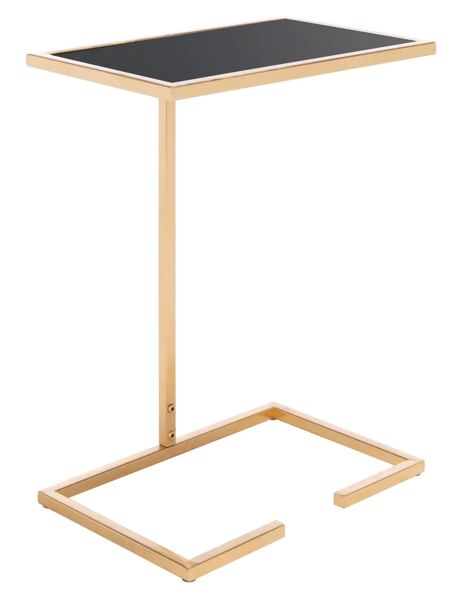 Neil Accent Table in Gold / White Clear, detail view